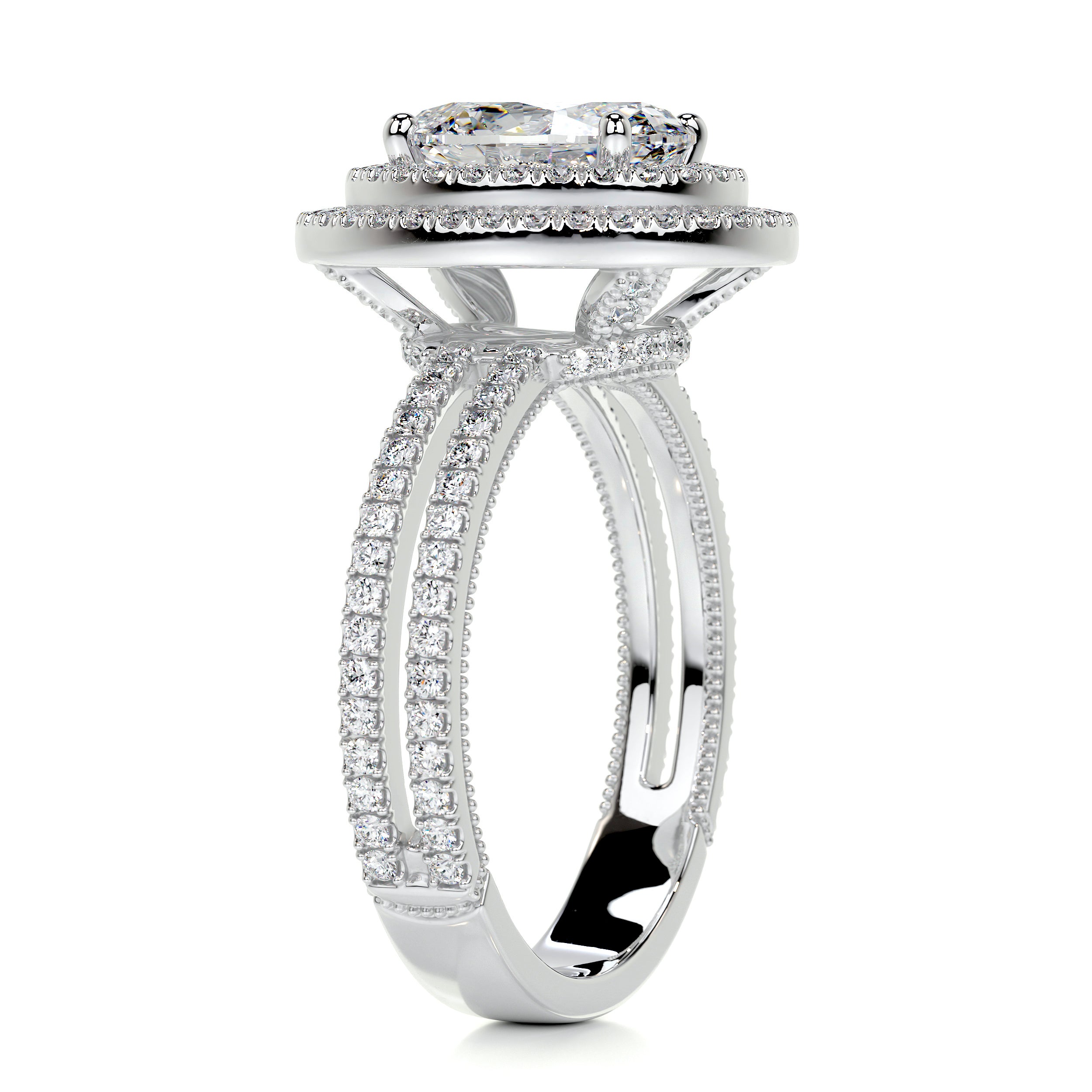 Willa Diamond Engagement Ring   (3 Carat) -14K White Gold