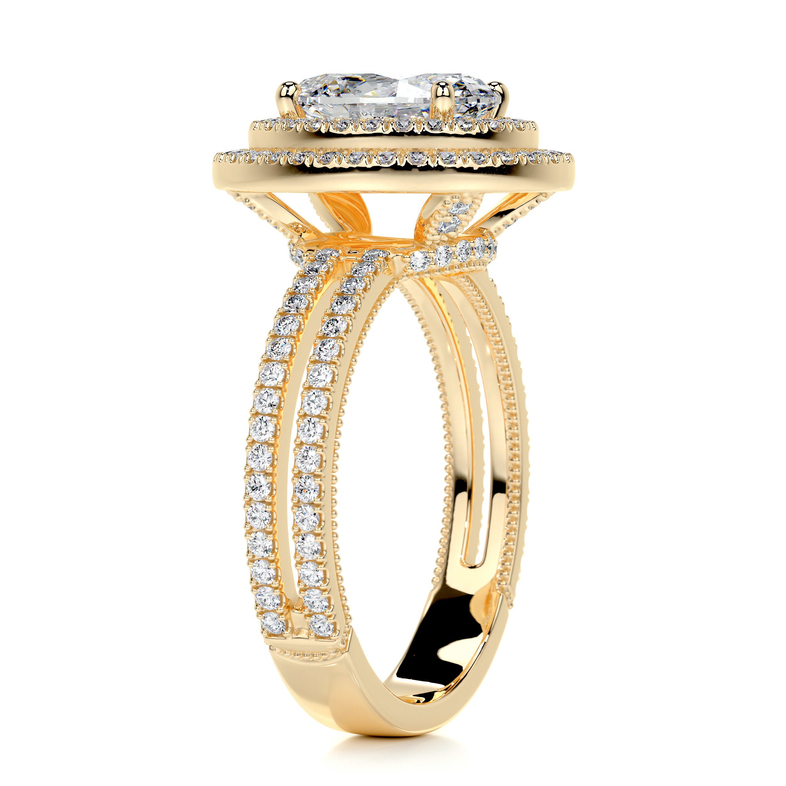 Willa Diamond Engagement Ring   (3 Carat) -18K Yellow Gold