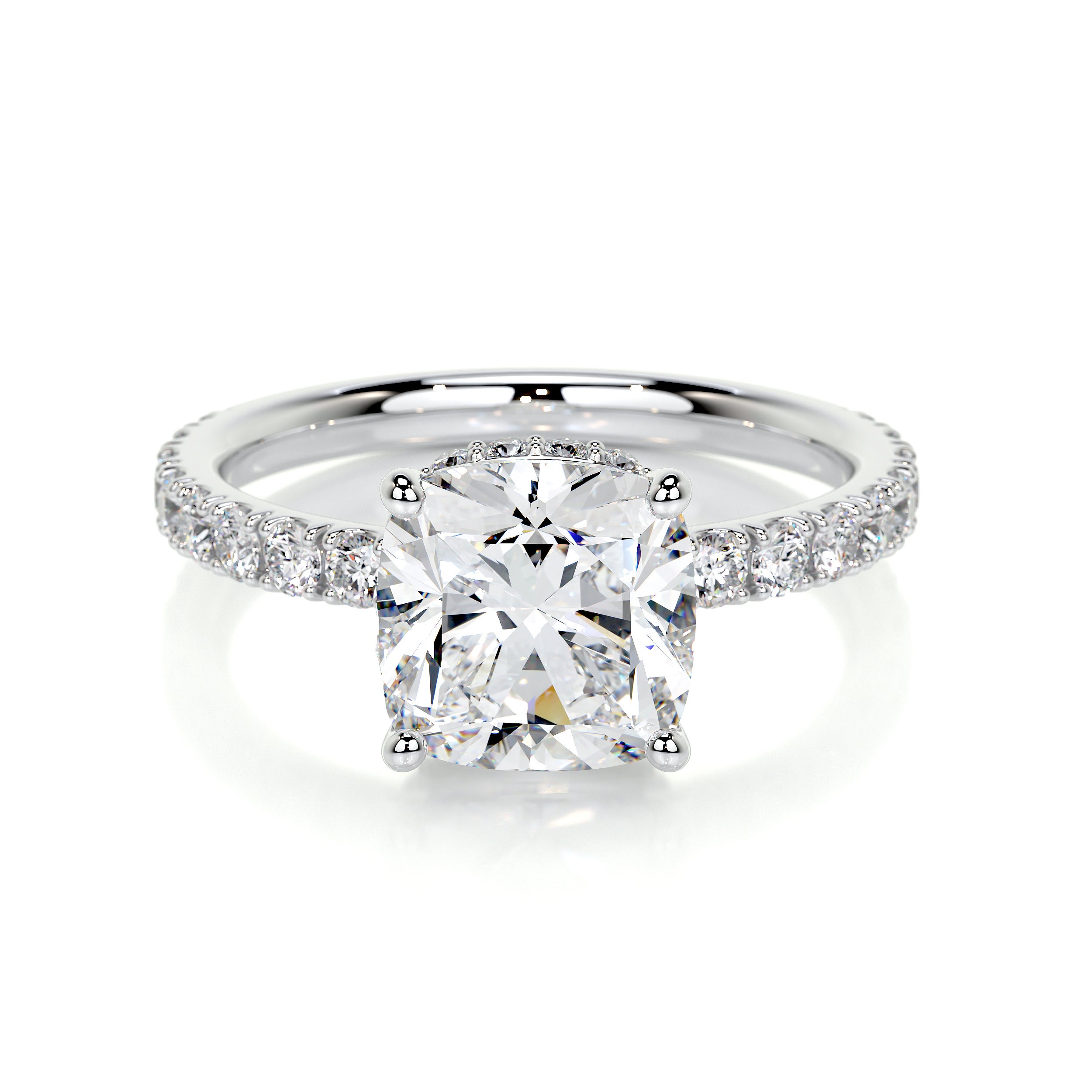 Bree Lab Grown Diamond Ring -14K White Gold, Hidden Halo, 2.5