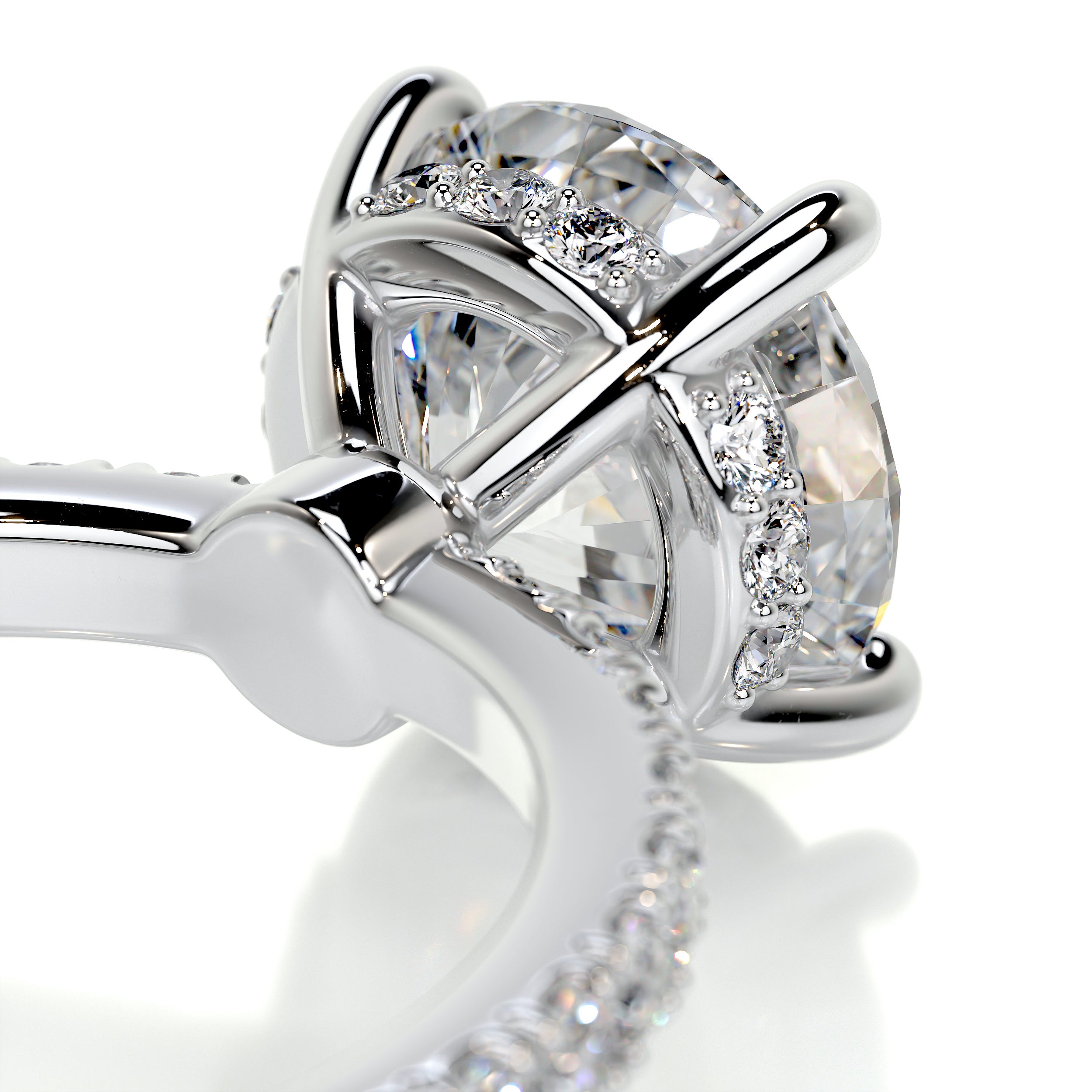 Nellie Diamond Engagement Ring   (2.50 Carat) -18K White Gold