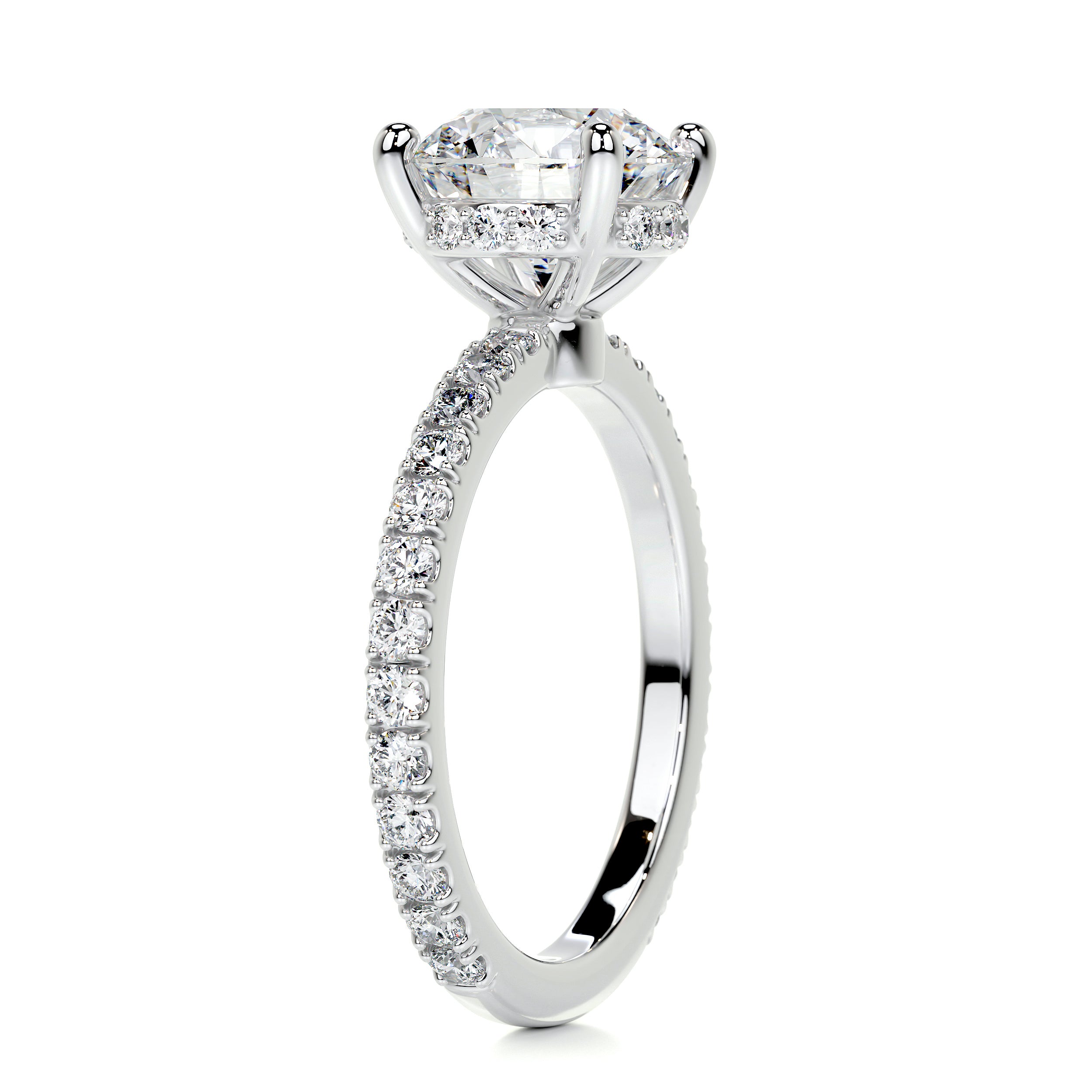 Nellie Diamond Engagement Ring   (2.50 Carat) -18K White Gold