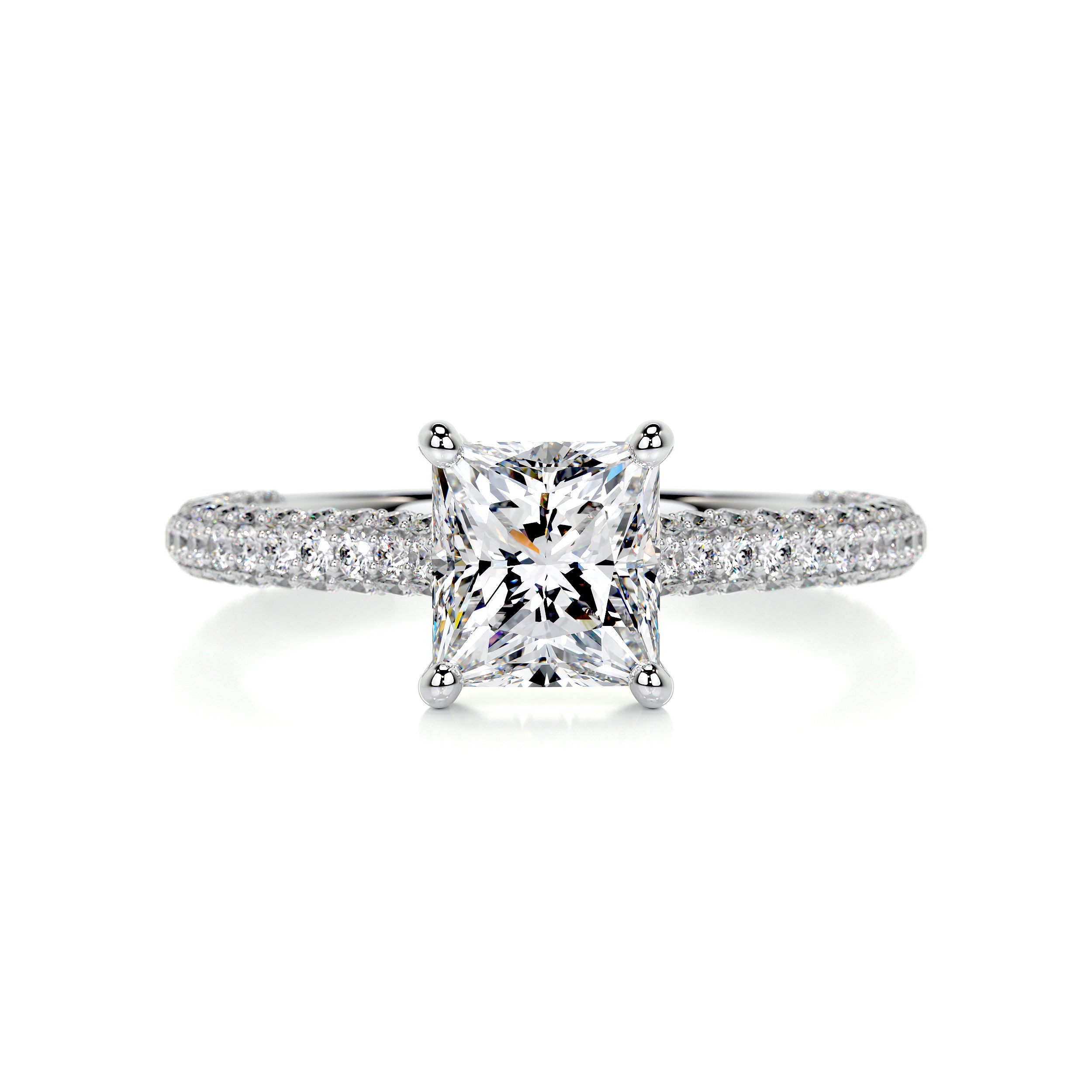 Fiona Diamond Engagement Ring   (2.50 Carat) -18K White Gold