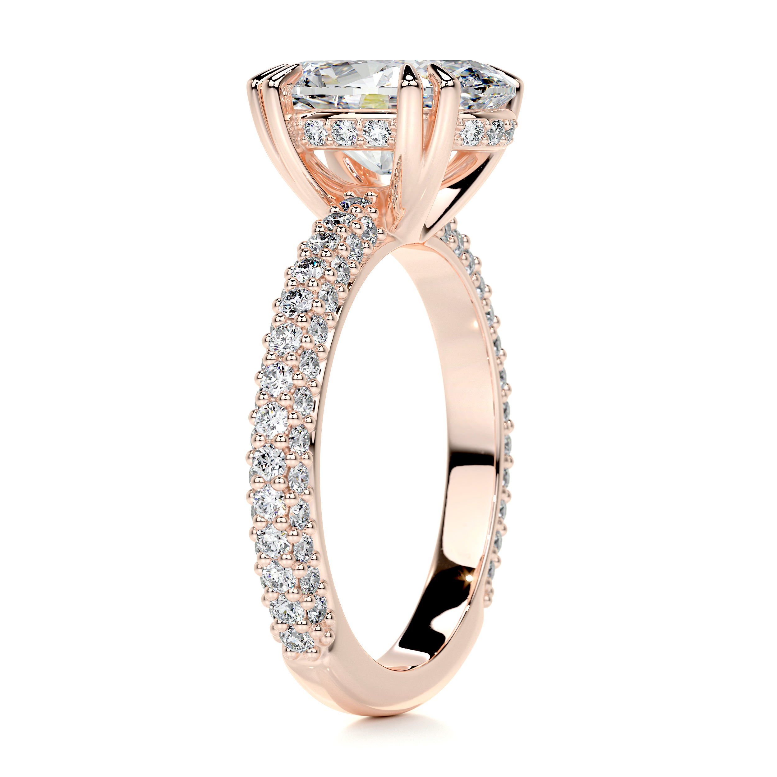 Kelly Diamond Engagement Ring   (3.50 Carat) -14K Rose Gold
