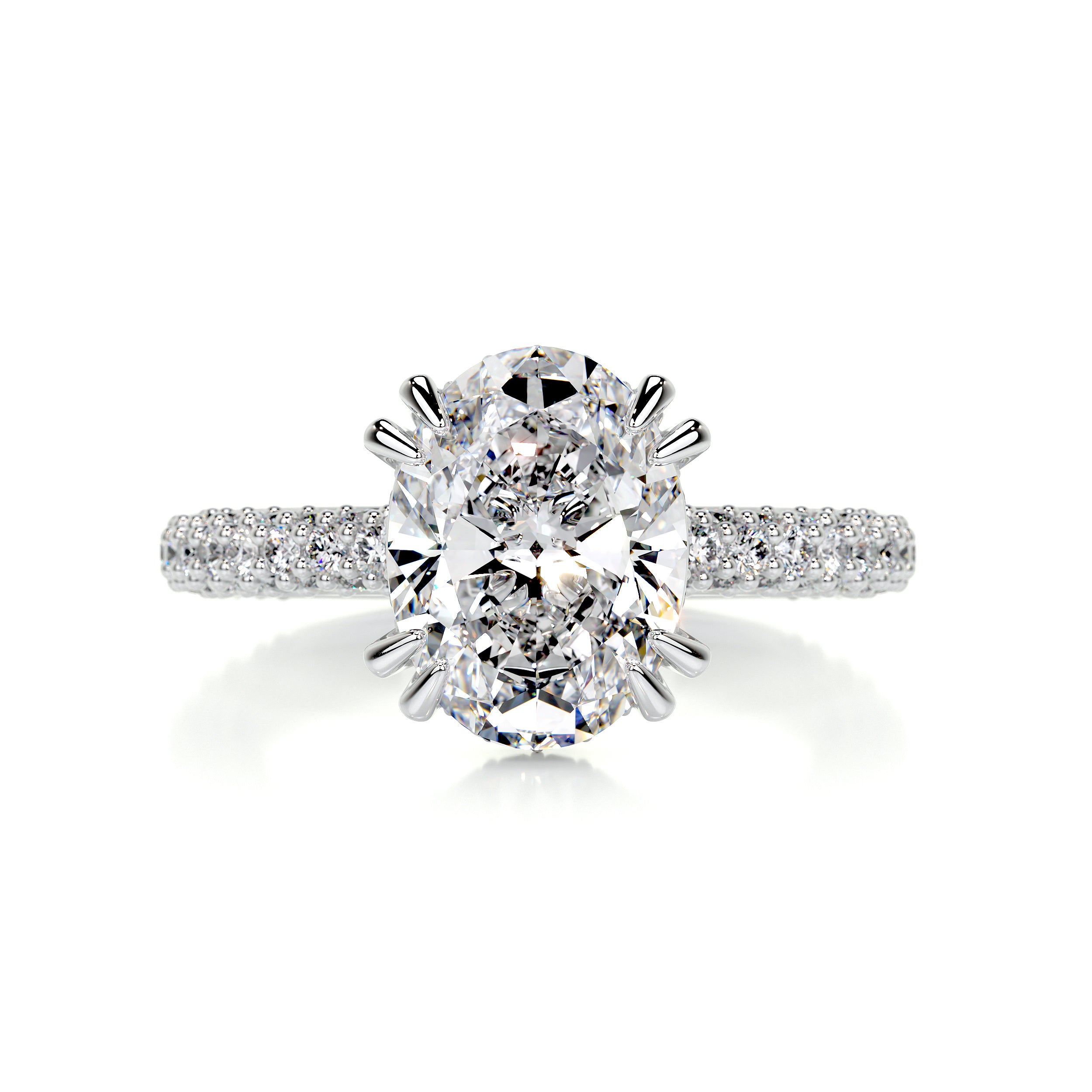 Kelly Diamond Engagement Ring   (3.50 Carat) -14K White Gold