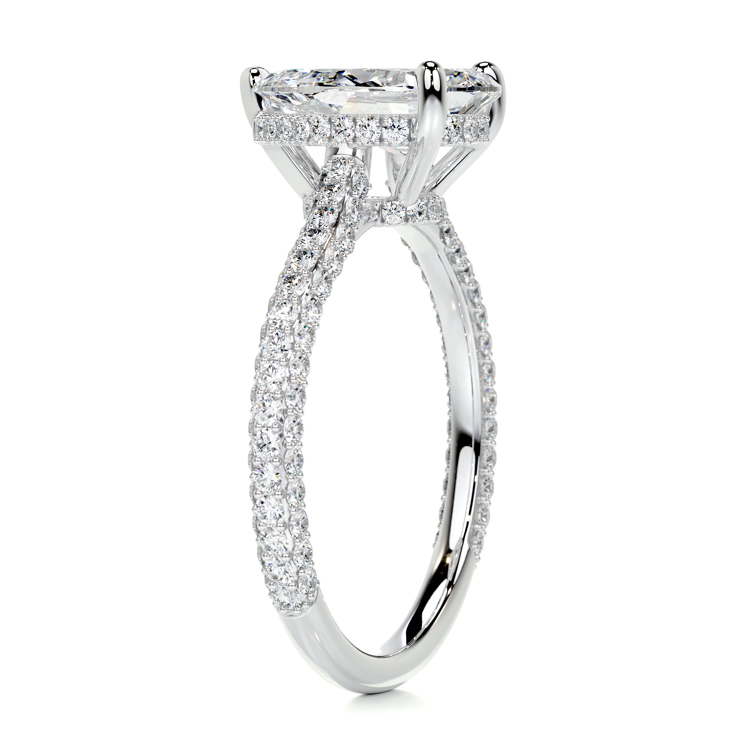 Nakia Diamond Engagement Ring   (2.00 Carat) -18K White Gold