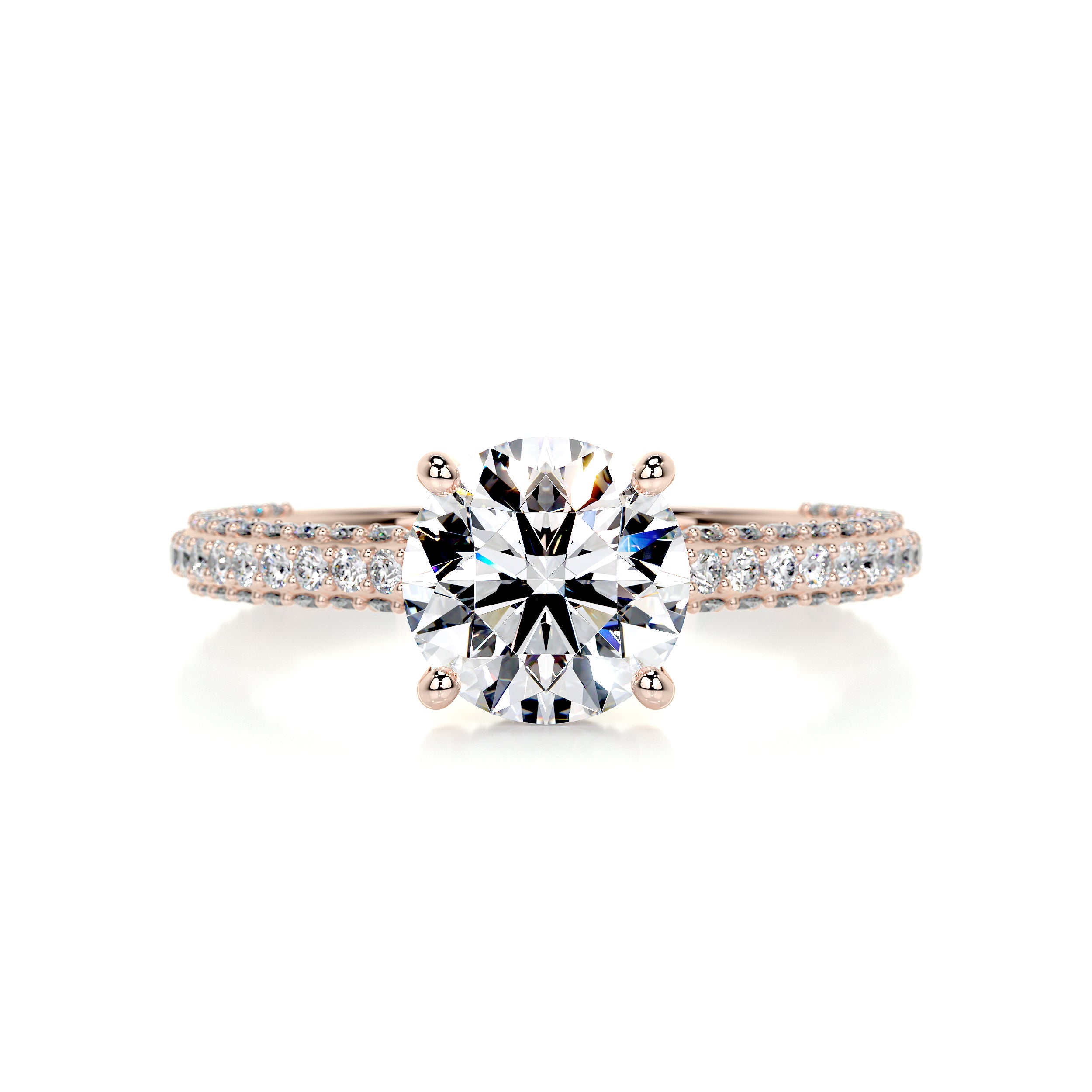 Rose Gold Solitaire Diamond Engagement Ring with Halo
