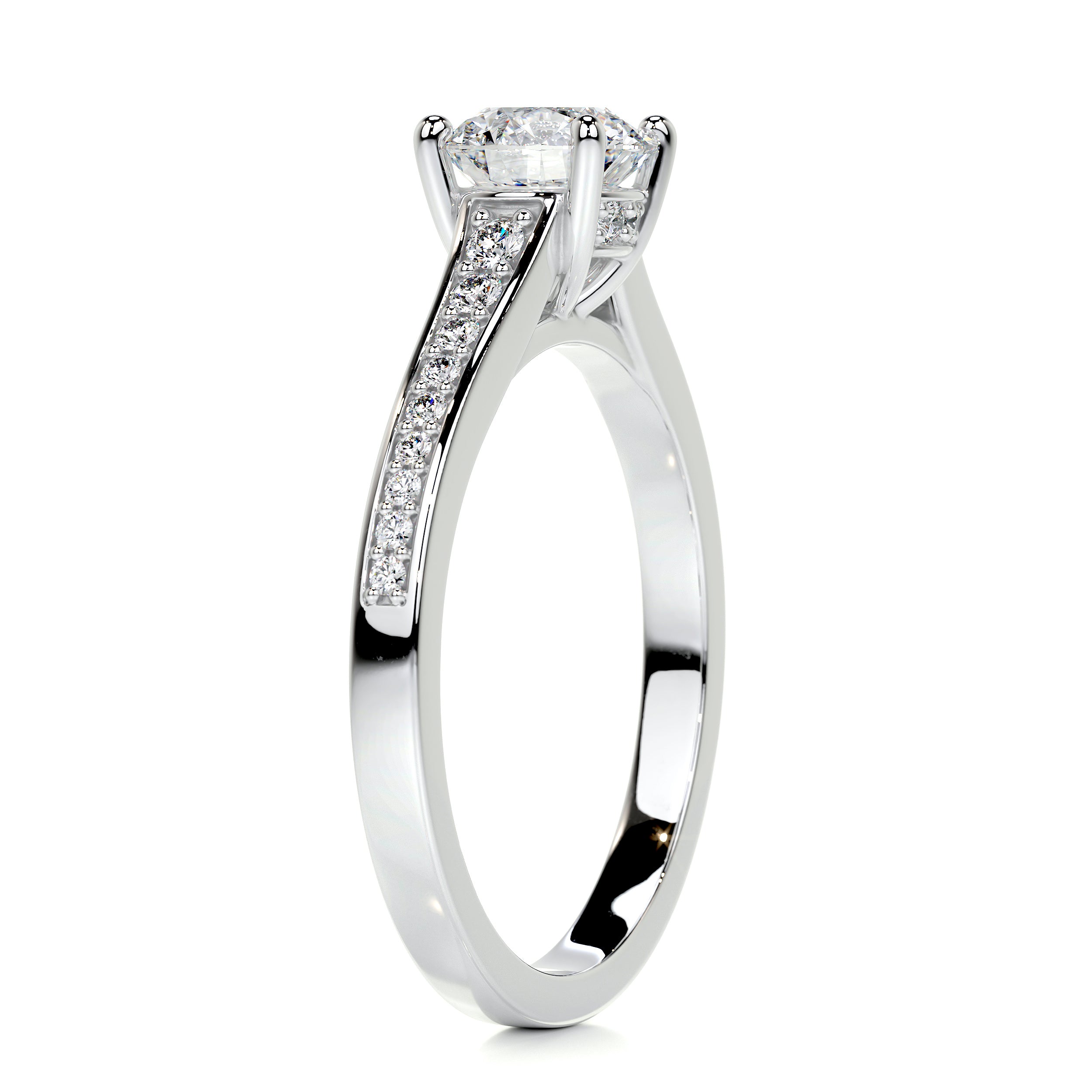 Lily Diamond Engagement Ring   (1.00 Carat) -14K White Gold