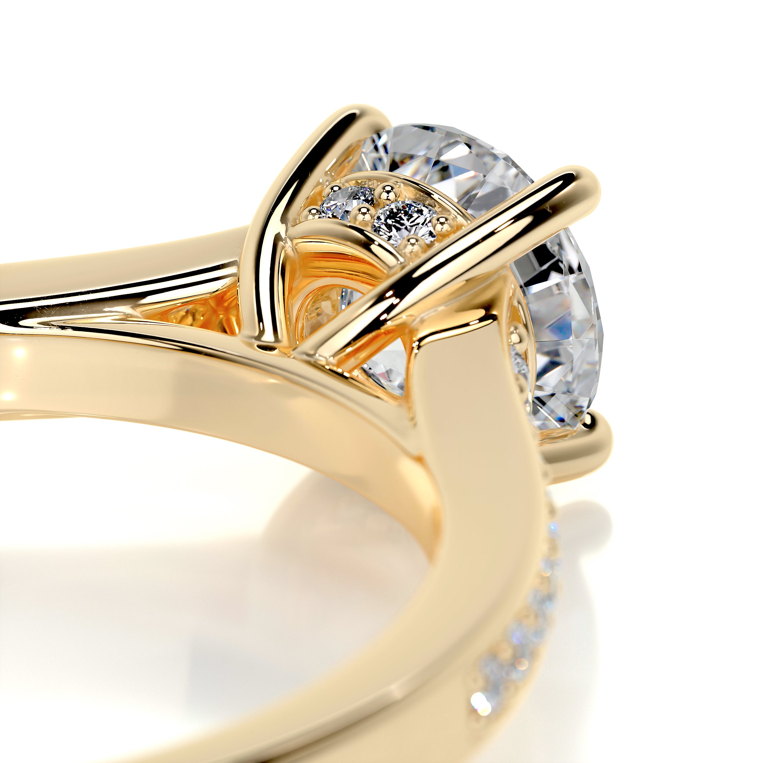 Lily Diamond Engagement Ring   (1.00 Carat) -18K Yellow Gold