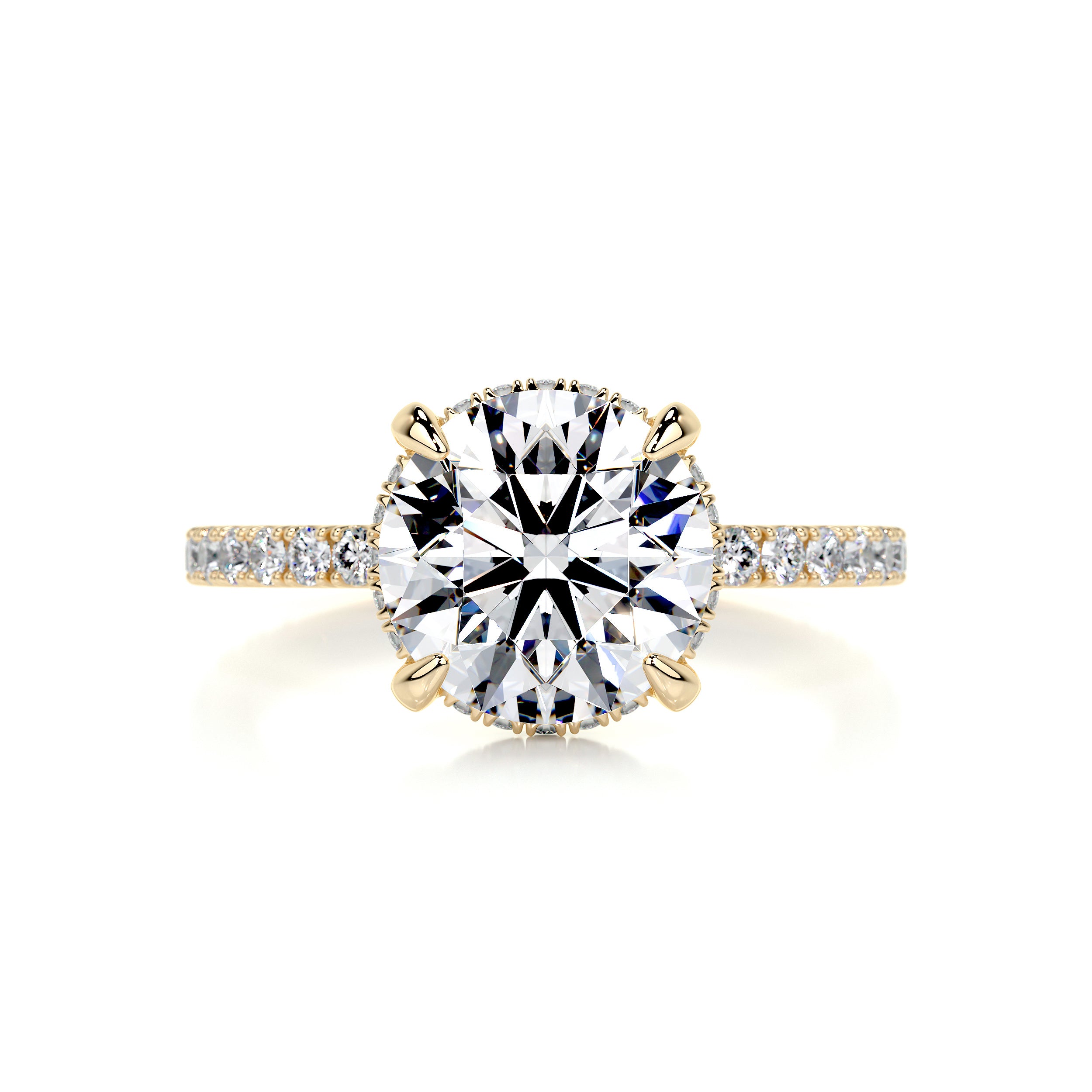 Valeria Diamond Engagement Ring   (3.00 Carat) -18K Yellow Gold