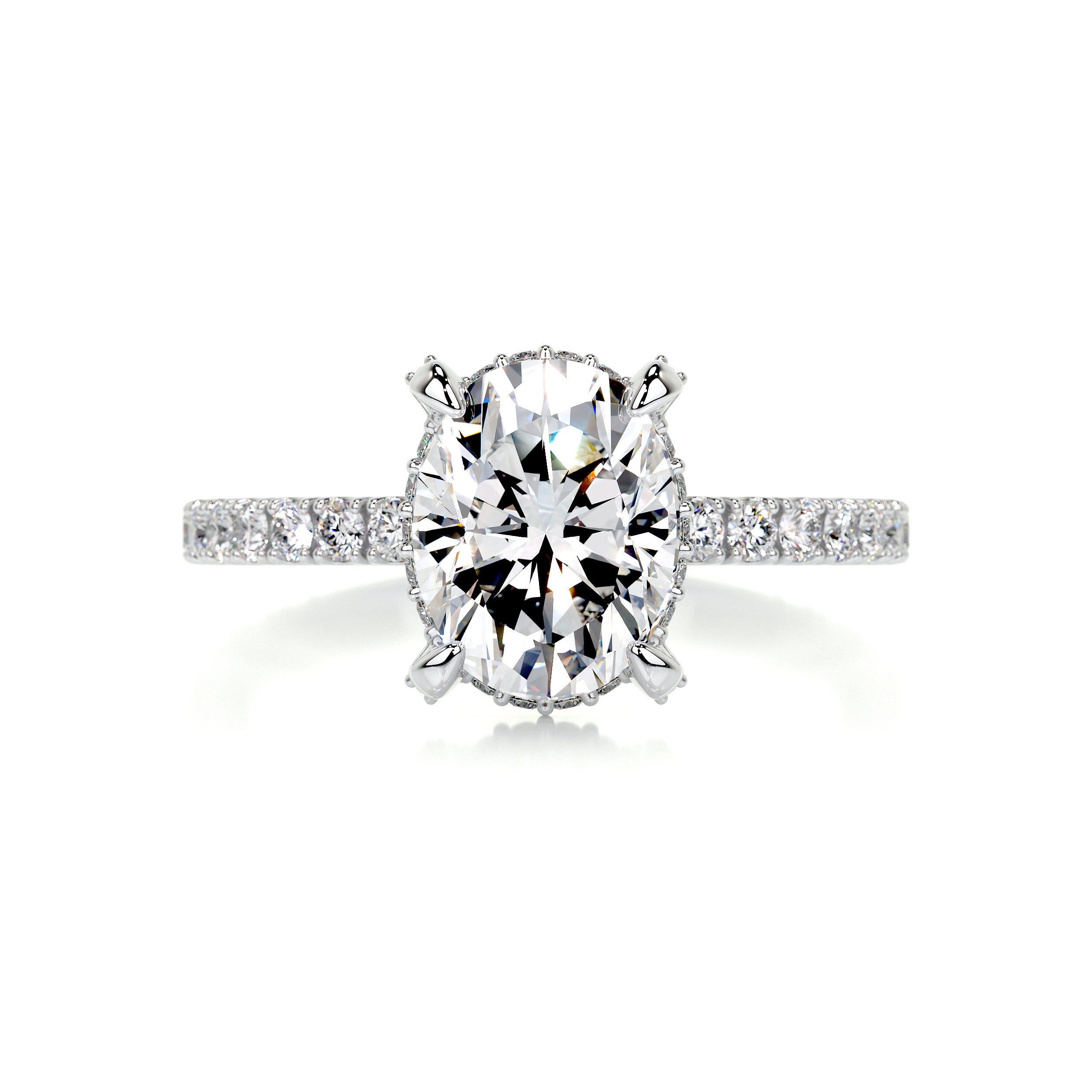 Alicia Diamond Engagement Ring -14K White Gold, Hidden Halo, 2.5 Carat, –  Best Brilliance