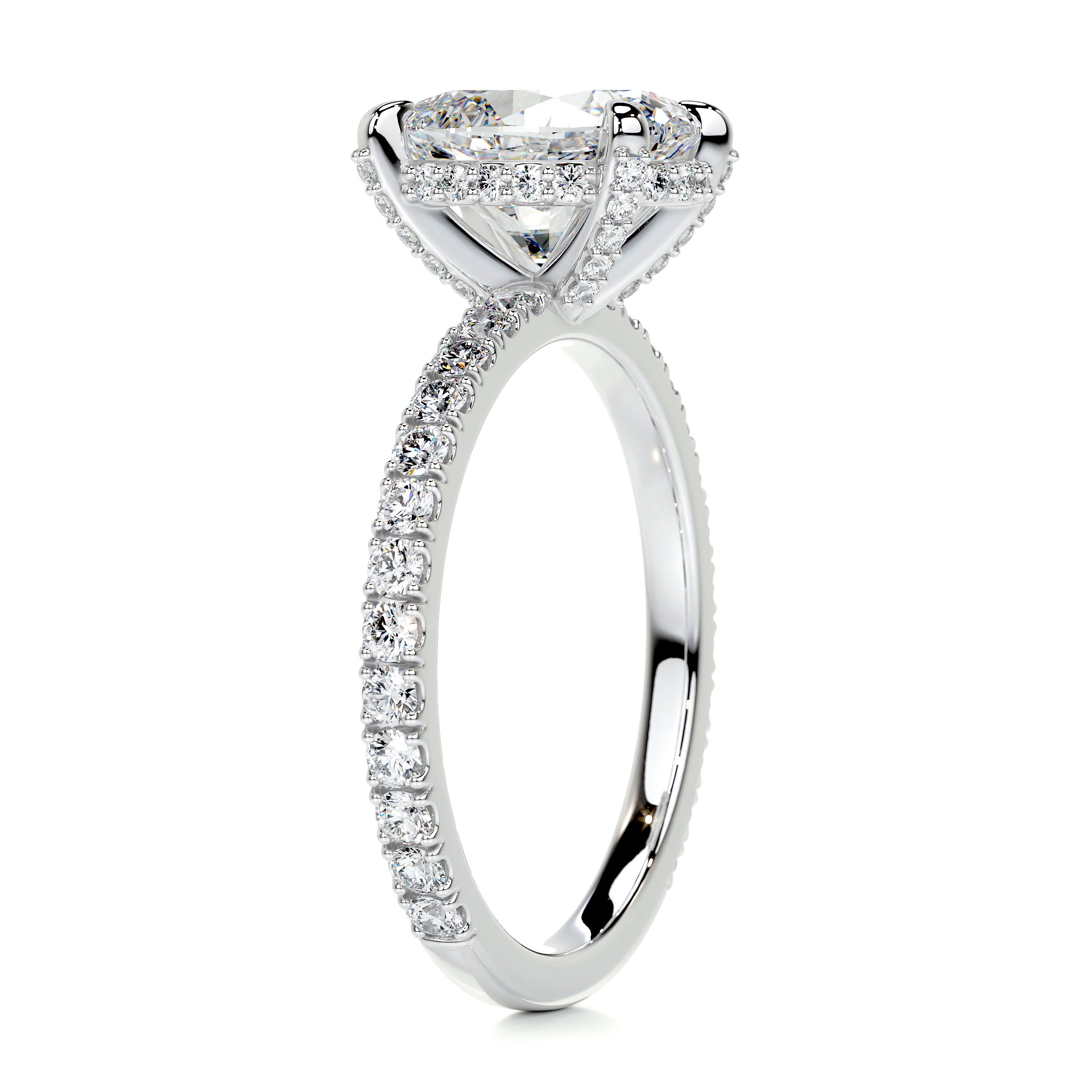 Alicia Diamond Engagement Ring -14K White Gold, Hidden Halo, 2.5 Carat, –  Best Brilliance