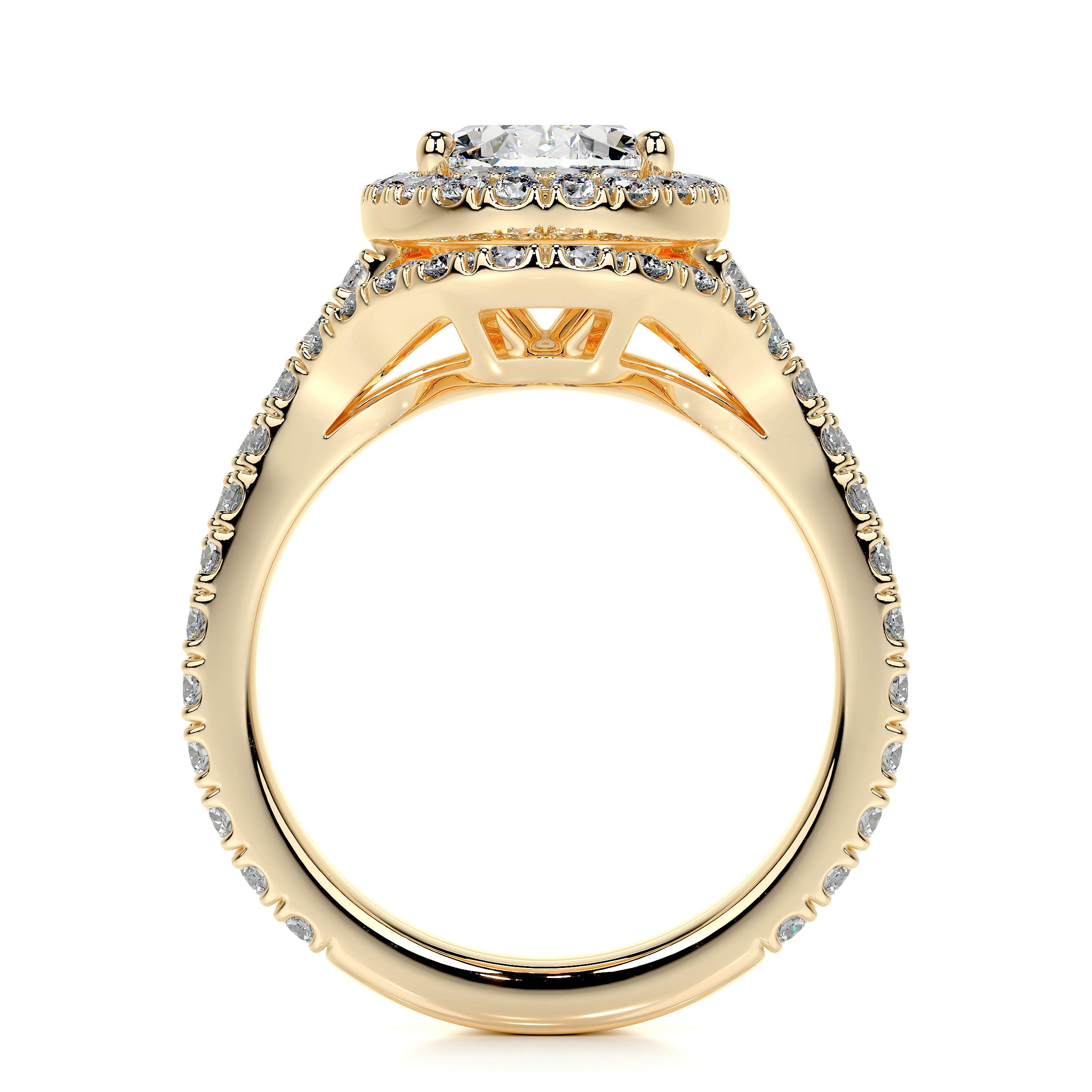 Maria Lab Grown Diamond Bridal Set   (3 Carat) - 18K Yellow Gold
