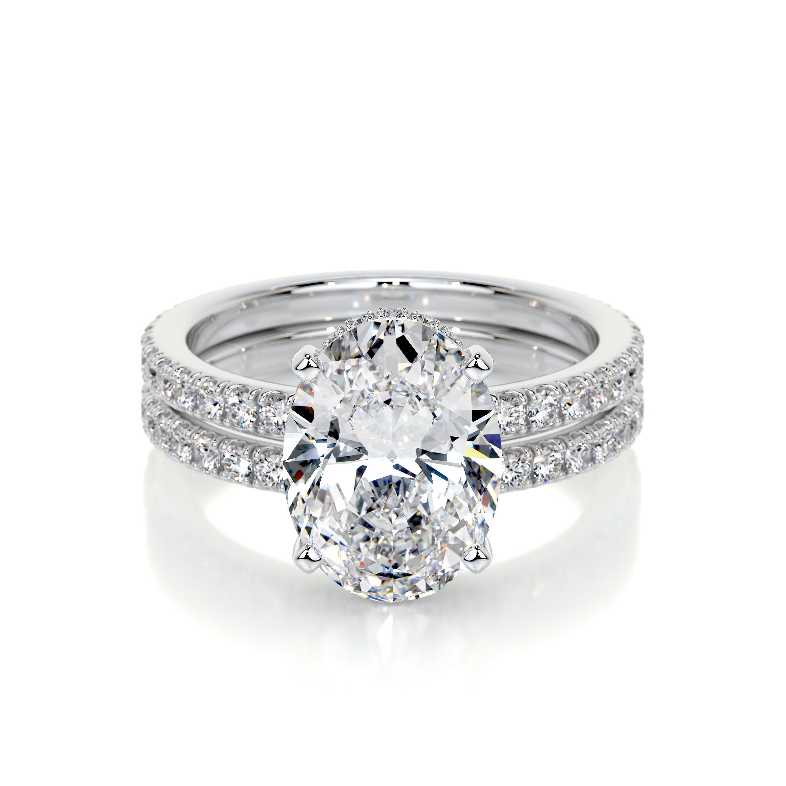 Lucy Lab Grown Diamond Bridal Set   (3.8 Carat) - 14K White Gold
