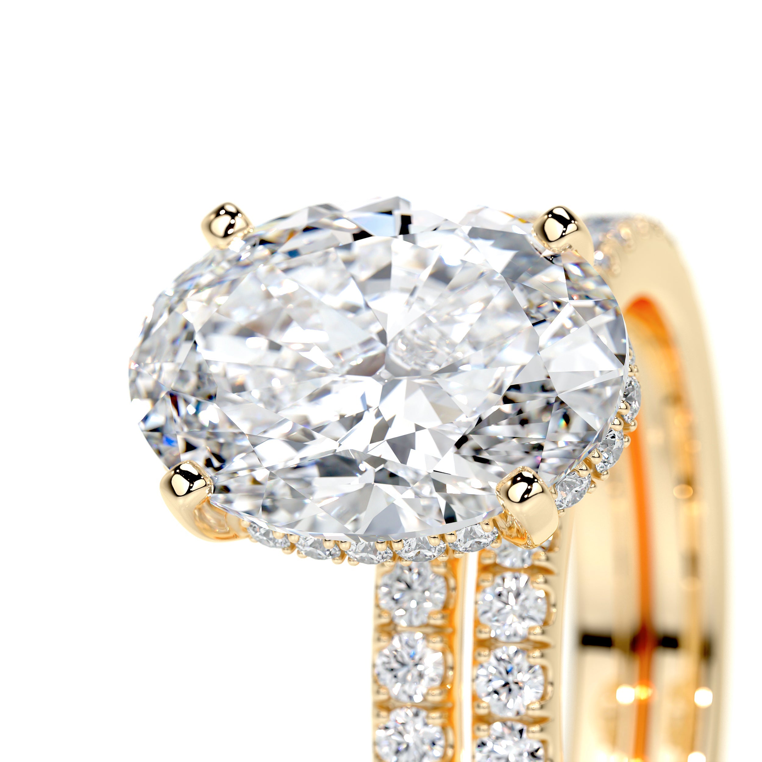Lucy Lab Grown Diamond Bridal Set   (3.8 Carat) - 18K Yellow Gold