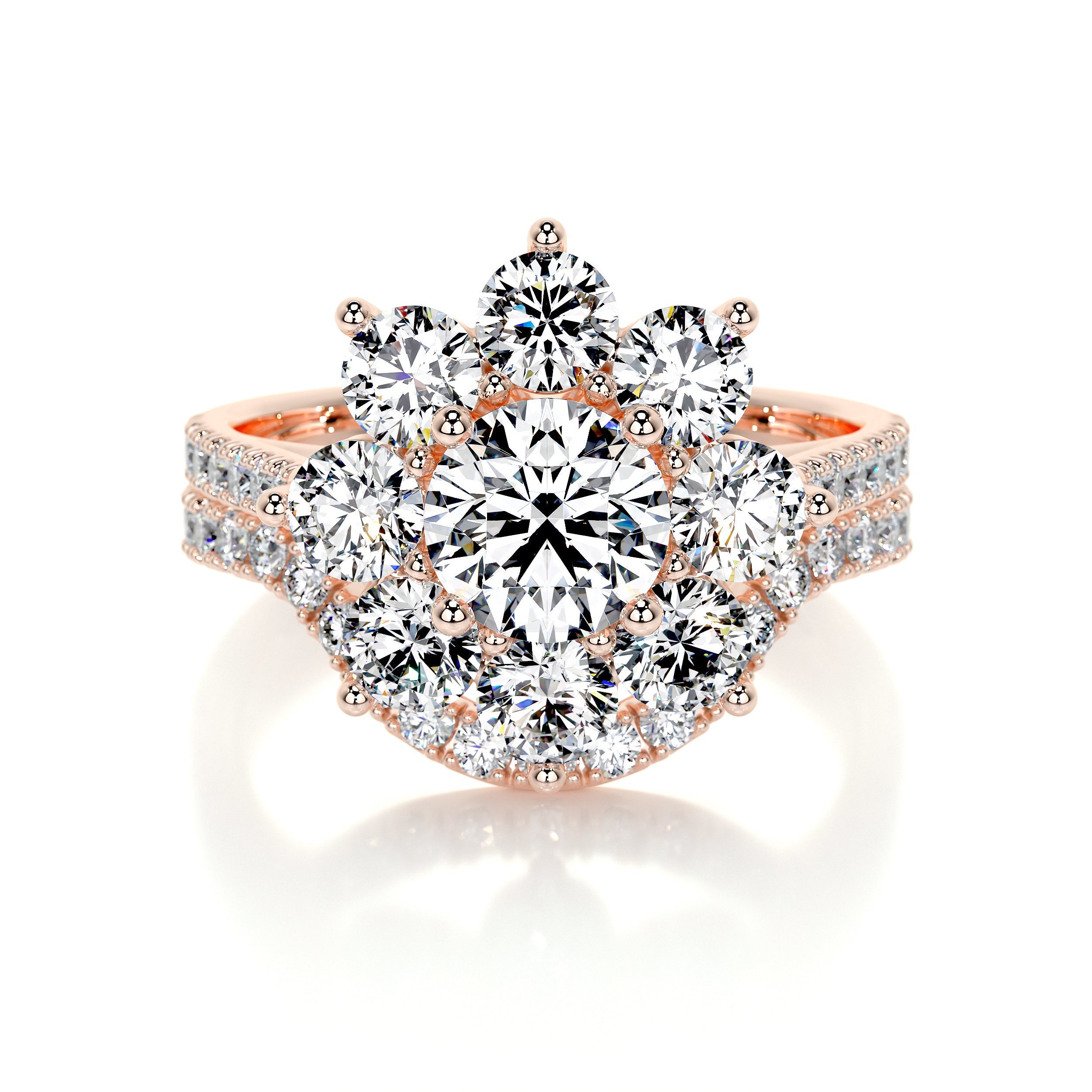 La Fleur Lab Grown Diamond Bridal Set   (2.8 Carat) -14K Rose Gold