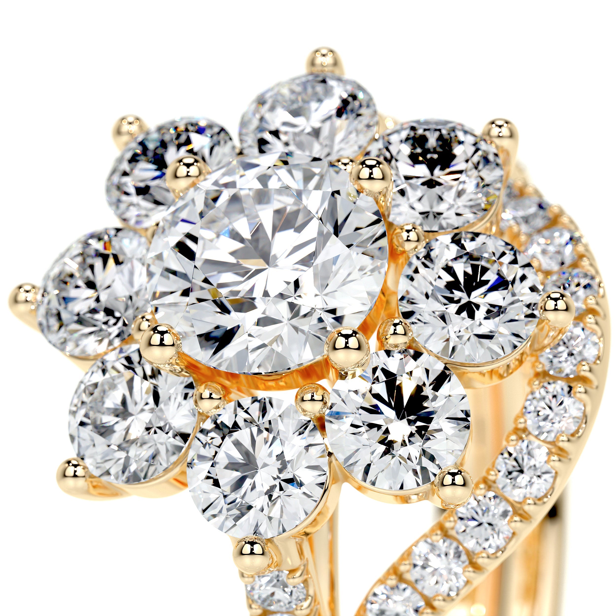 La Fleur Lab Grown Diamond Bridal Set   (2.8 Carat) -18K Yellow Gold