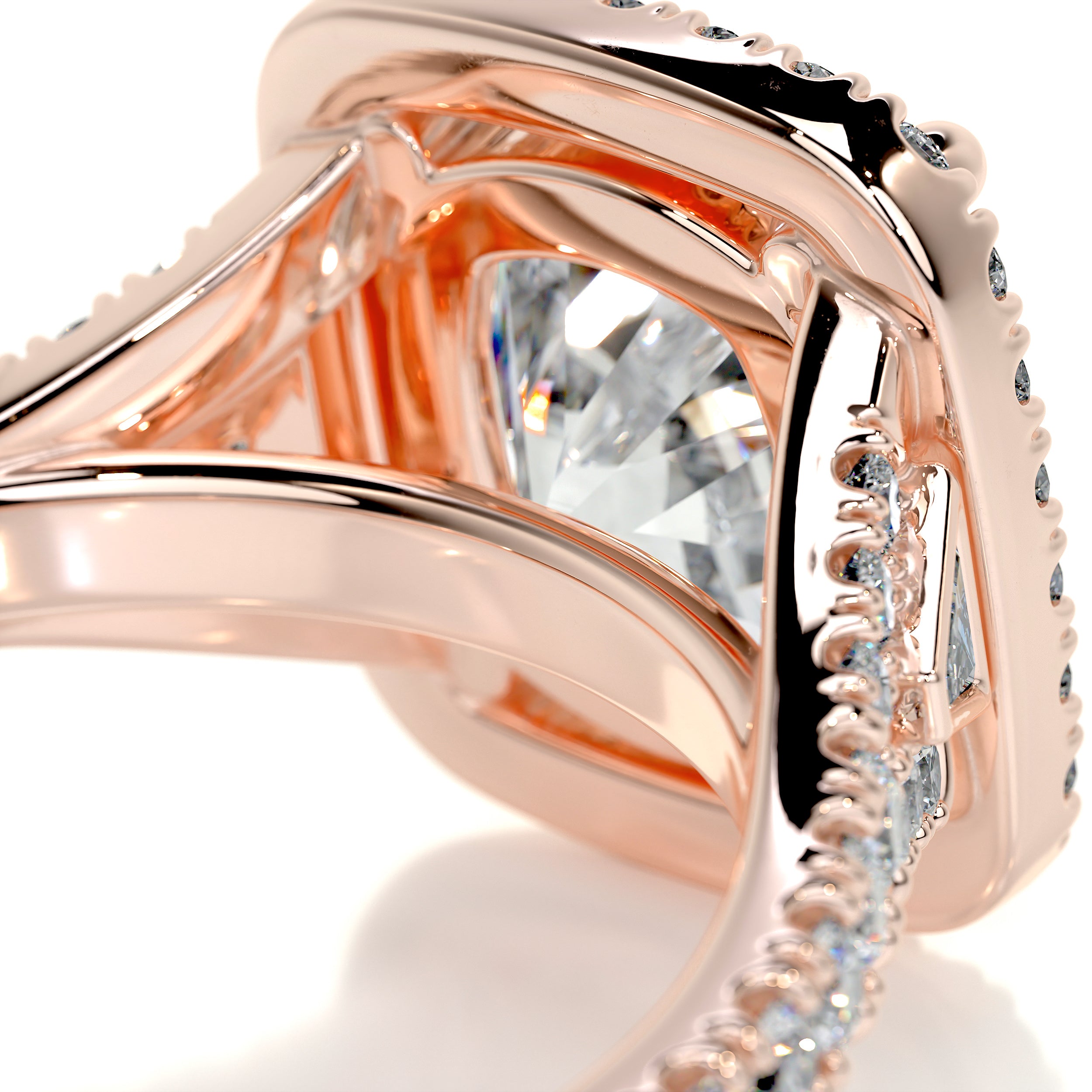 Lissete Diamond Engagement Ring   (3.65 Carat) -14K Rose Gold