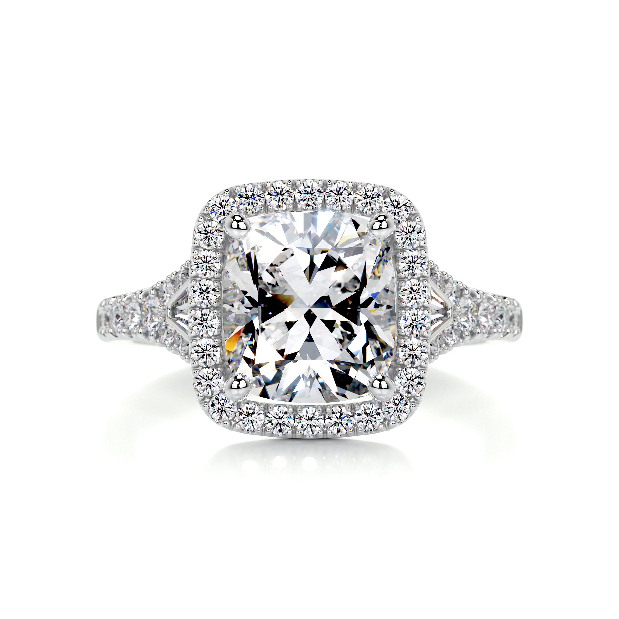 AUTHENTIC 3.65 CT Moissanite Cushion Cut deals Diamond Ring