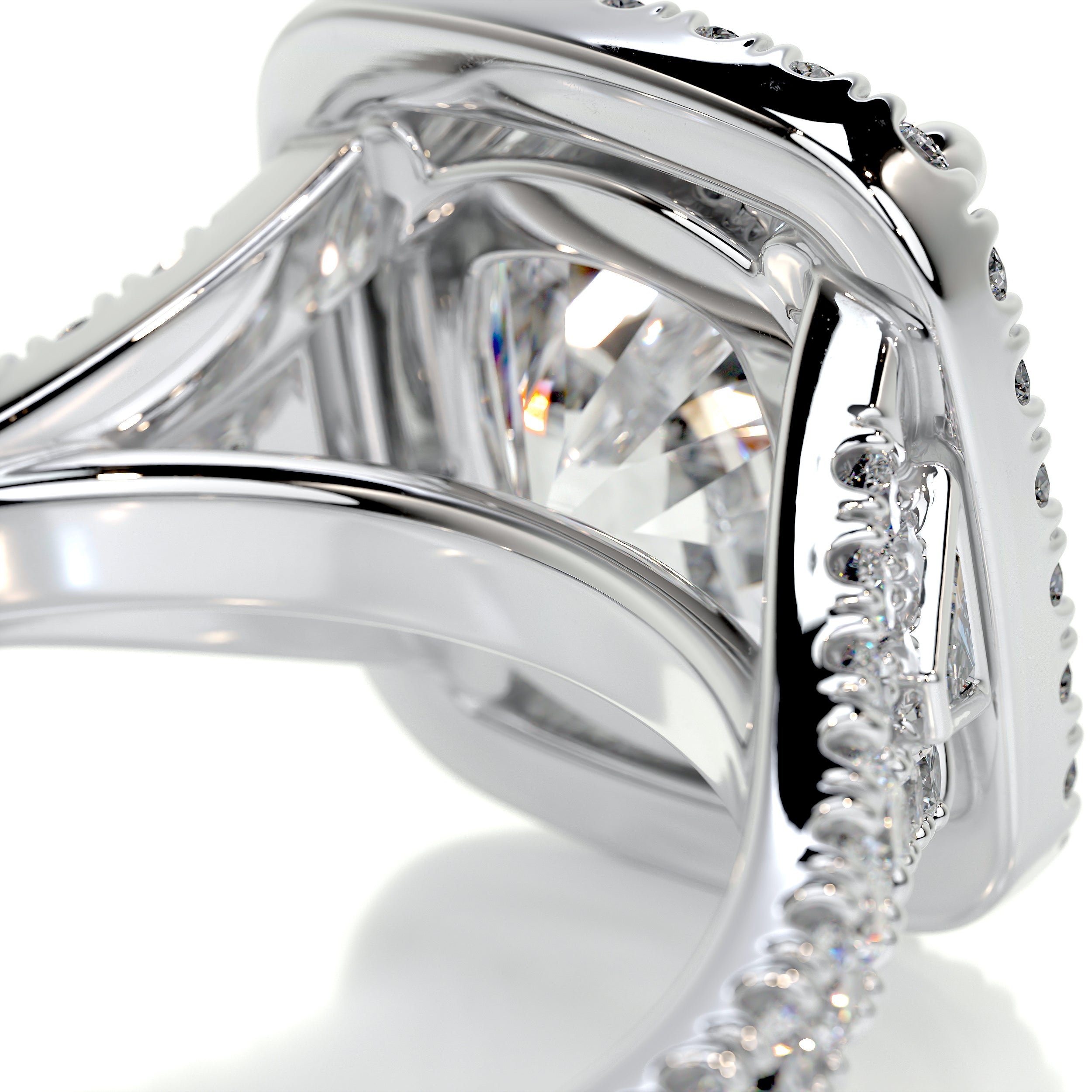 Lissete Diamond Engagement Ring   (3.65 Carat) -14K White Gold