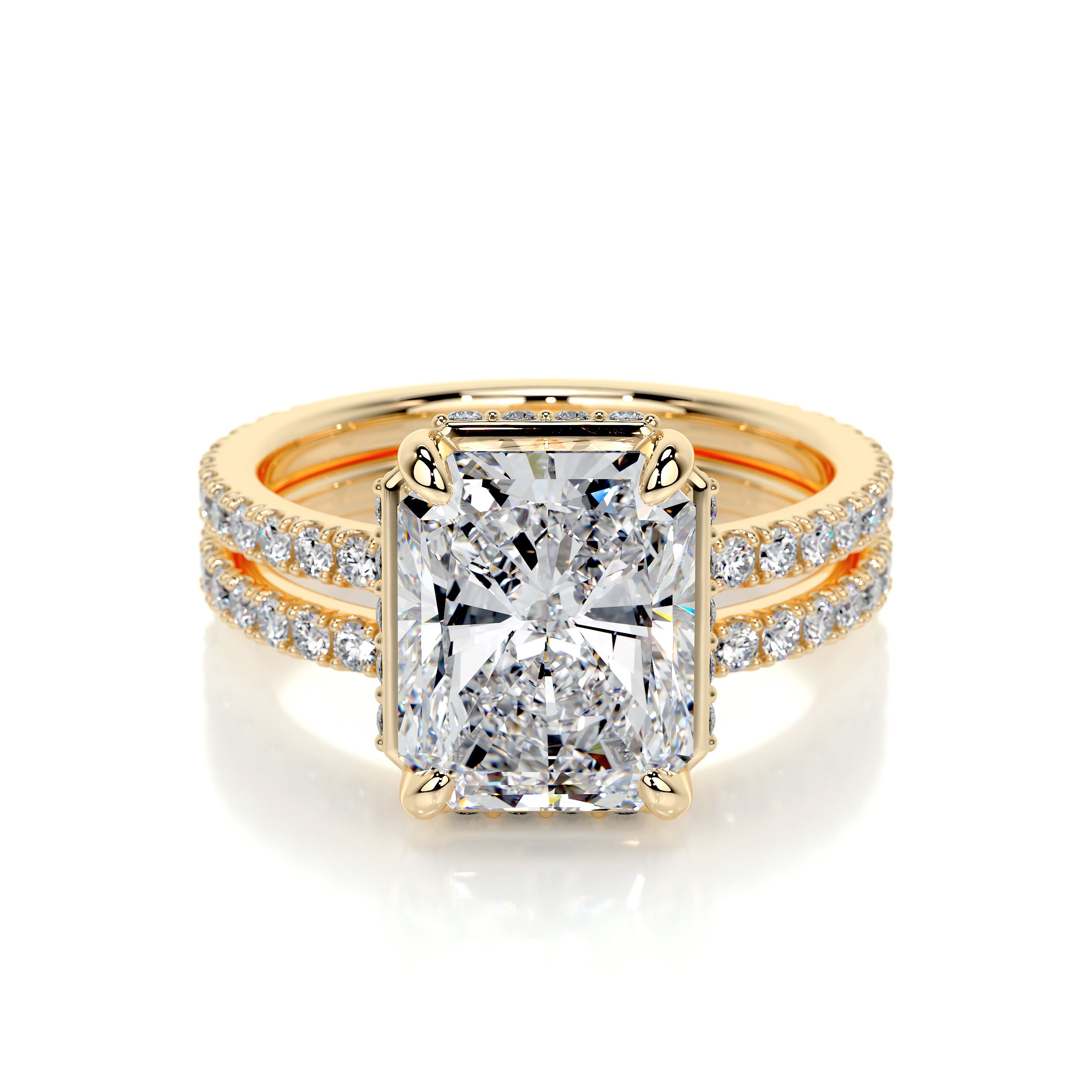 Luna Lab Grown Diamond Bridal Set -18K Yellow Gold