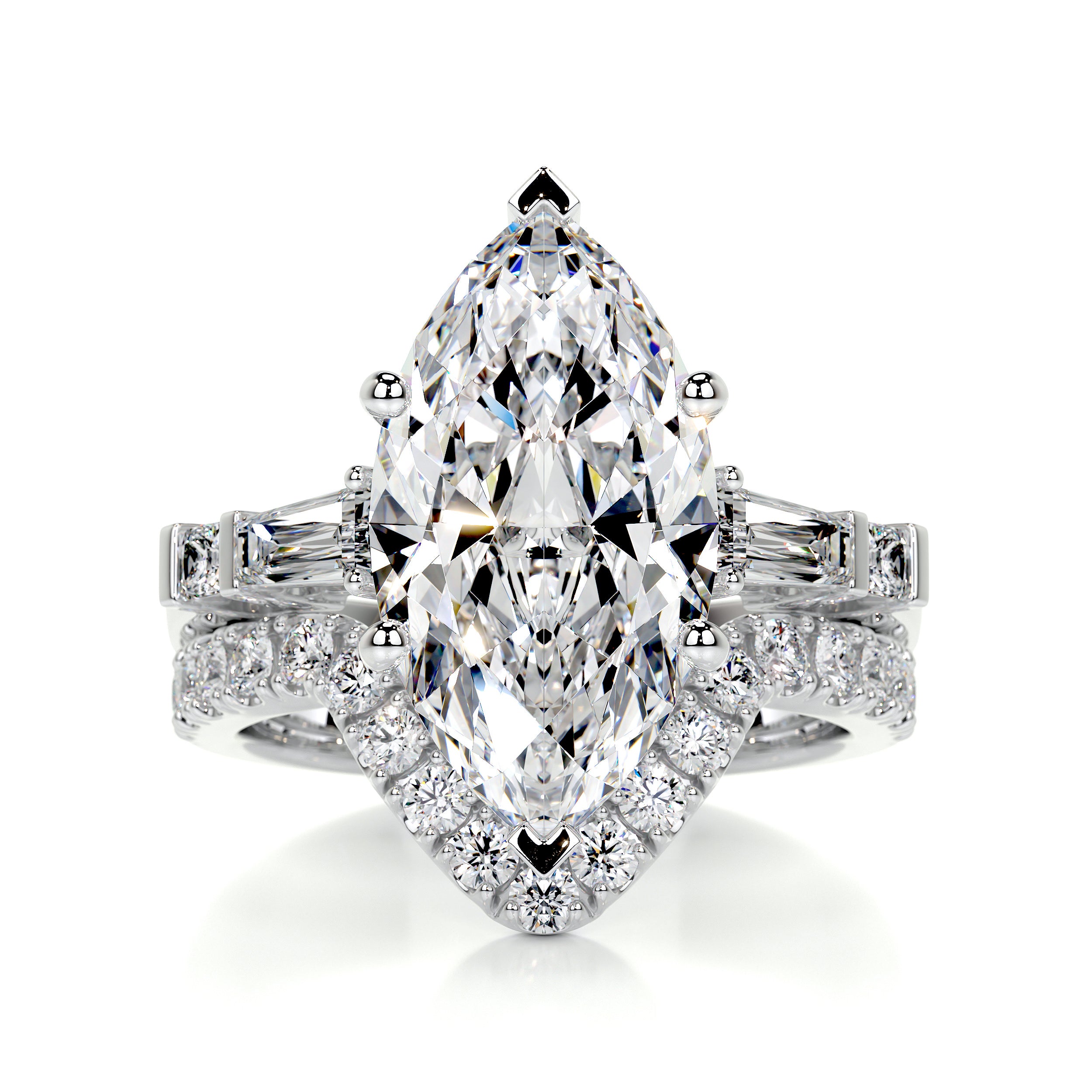 Tessa Diamond Bridal Set   (5.80 Carat) -14K White Gold
