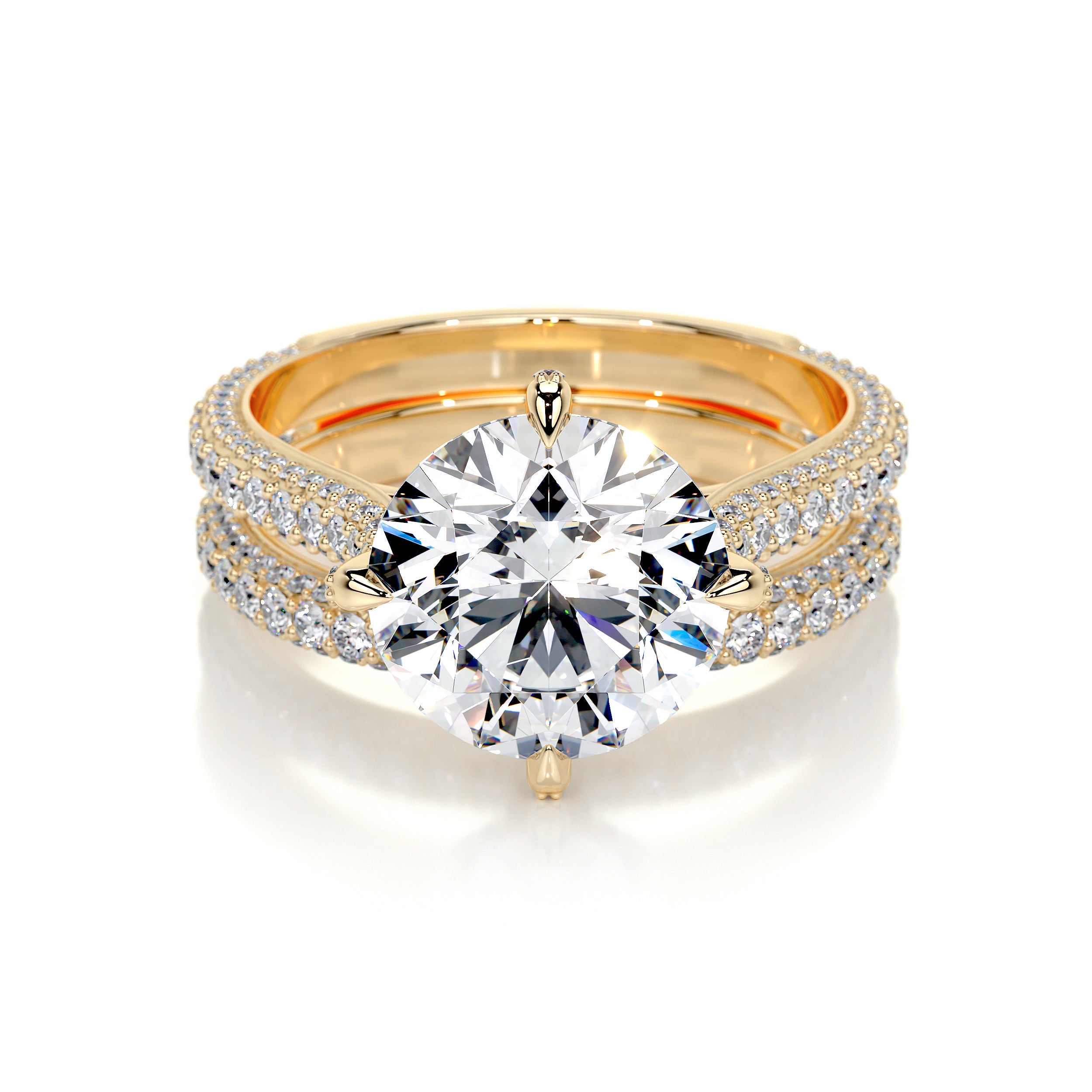 Jocelyn Lab Grown Diamond Bridal Set -18K Yellow Gold