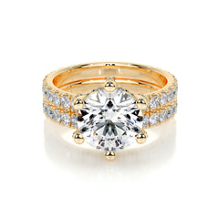 Paris Lab Grown Diamond Bridal Set -18K Yellow Gold