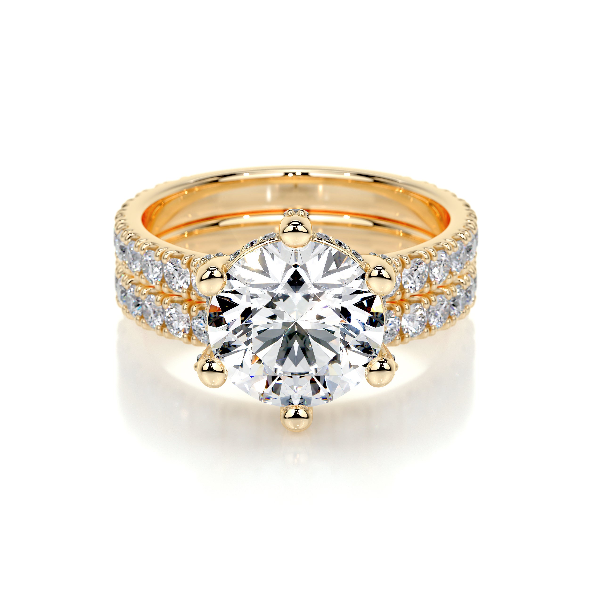 Paris Lab Grown Diamond Bridal Set -18K Yellow Gold