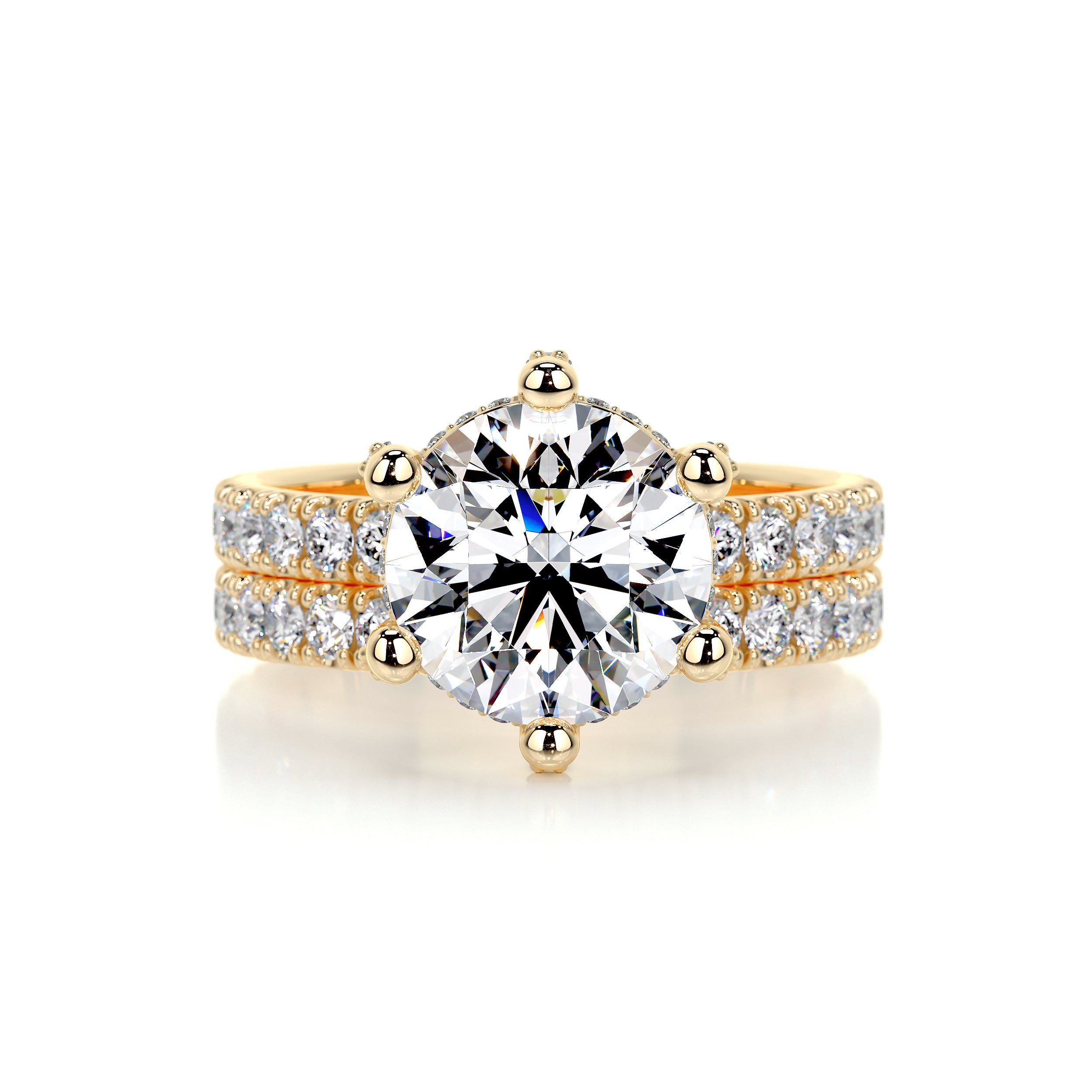 Paris Diamond Bridal Set   (5.00 Carat) -18K Yellow Gold