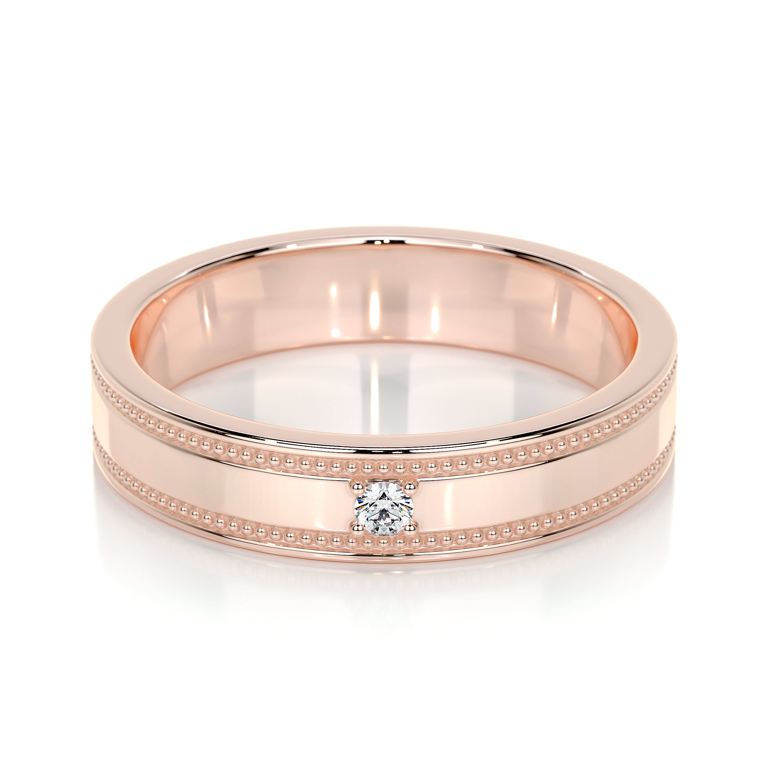Sherry Lab Grown Diamond Wedding Ring   (0.02 Carat) -14K Rose Gold