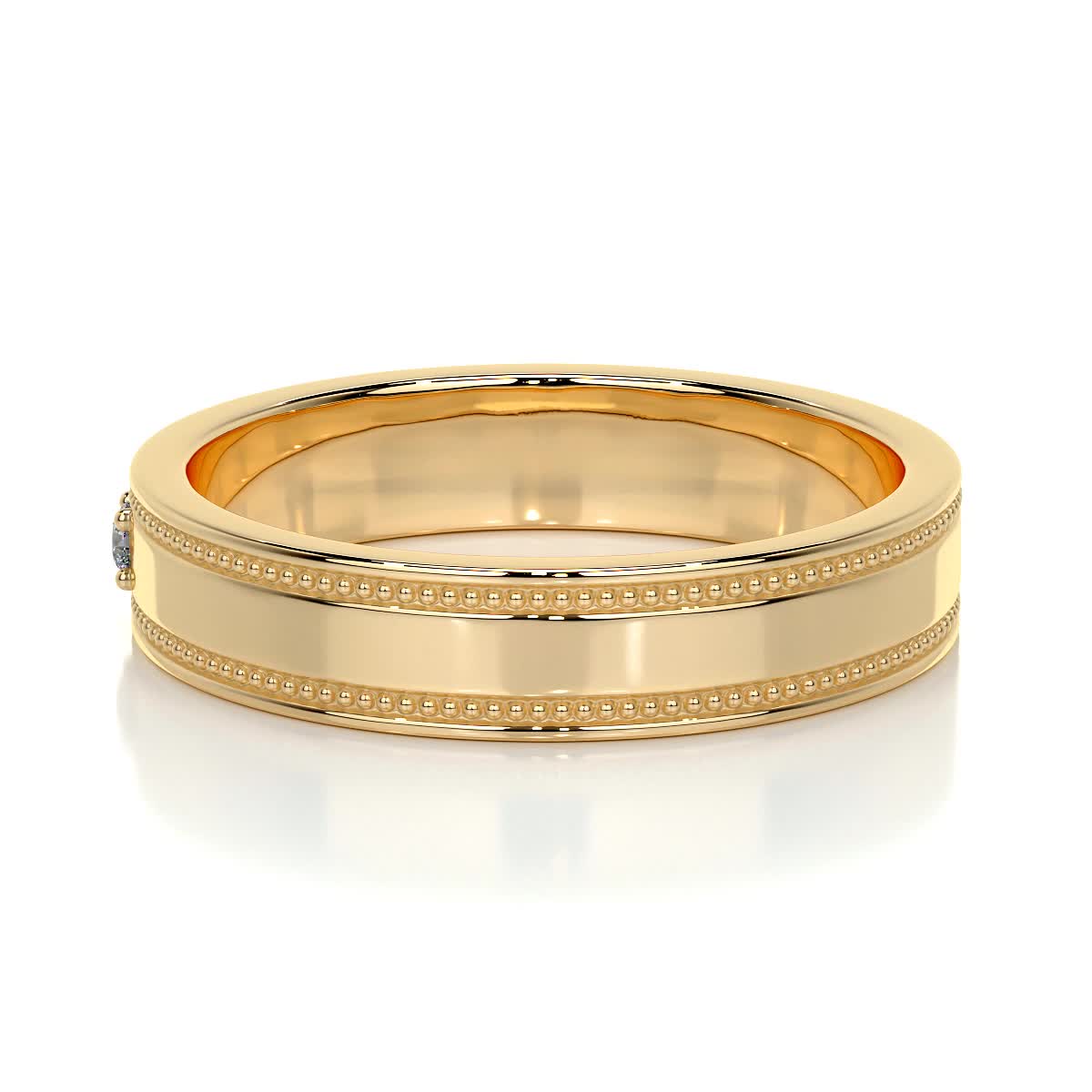 Sherry Diamond Wedding Ring, Bezel, 0.02 Carat, 18K Yellow Gold – Best ...