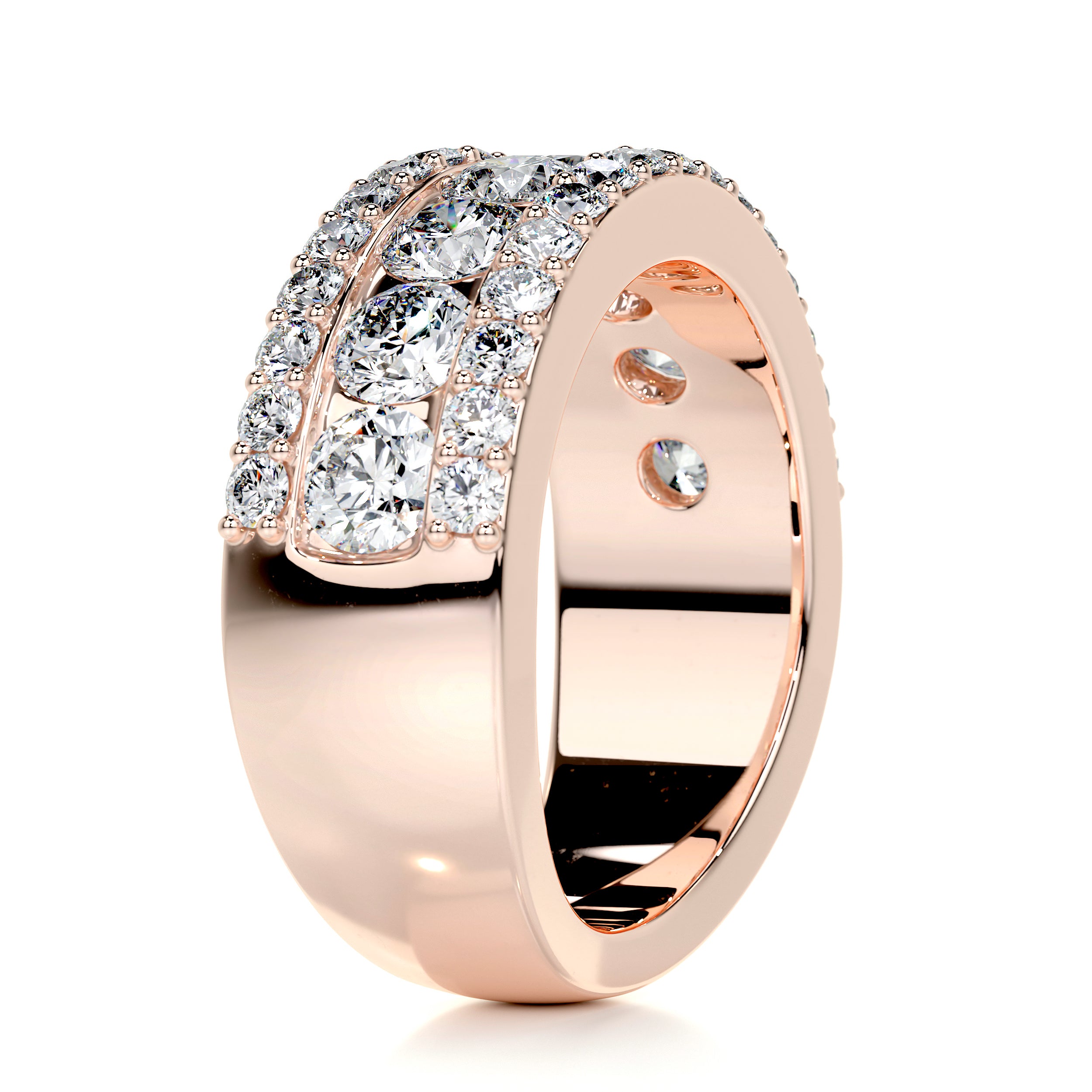 Nia Diamond Wedding Ring Channel 2 Carat 14K Rose Gold Best