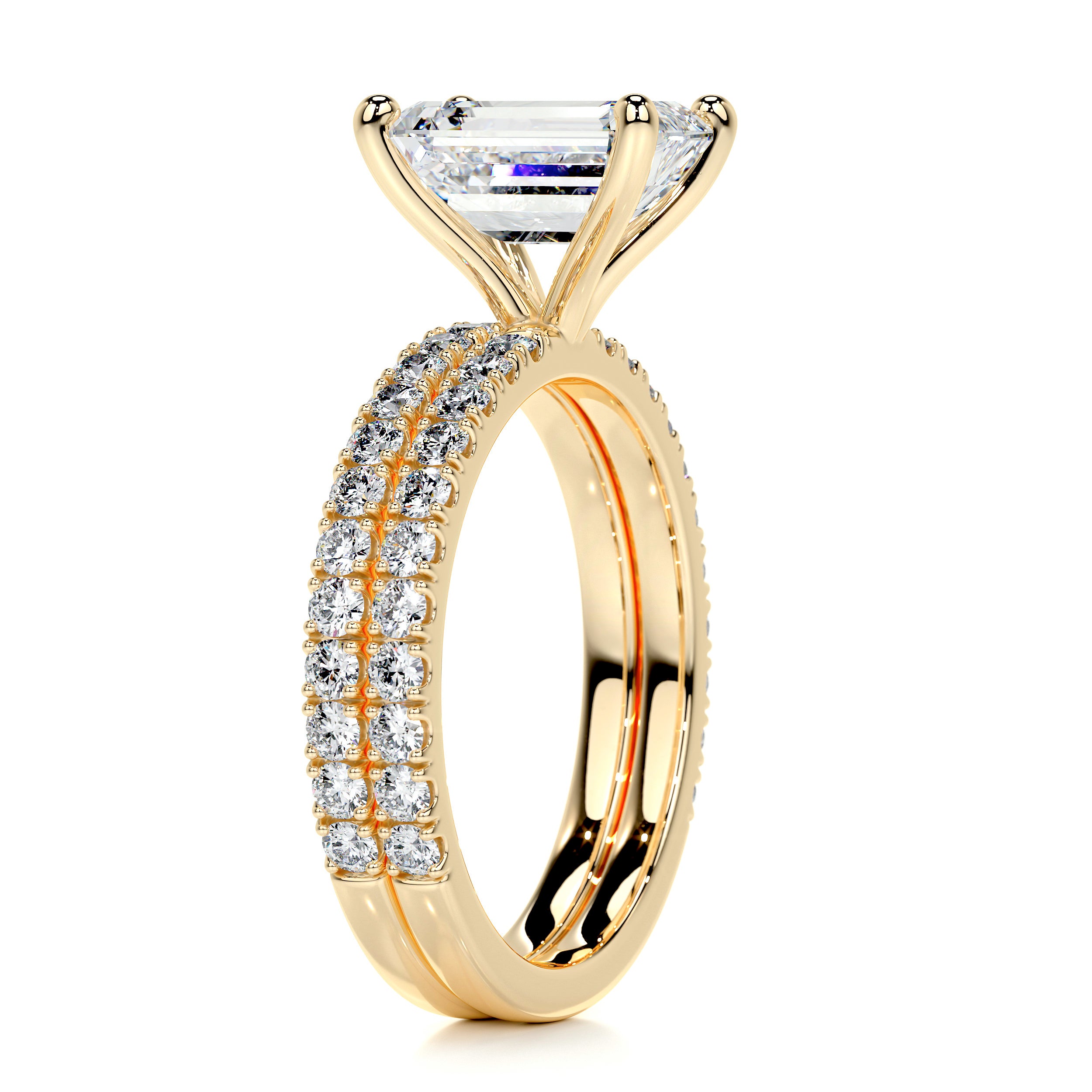 Royal Diamond Bridal Set -18K Yellow Gold