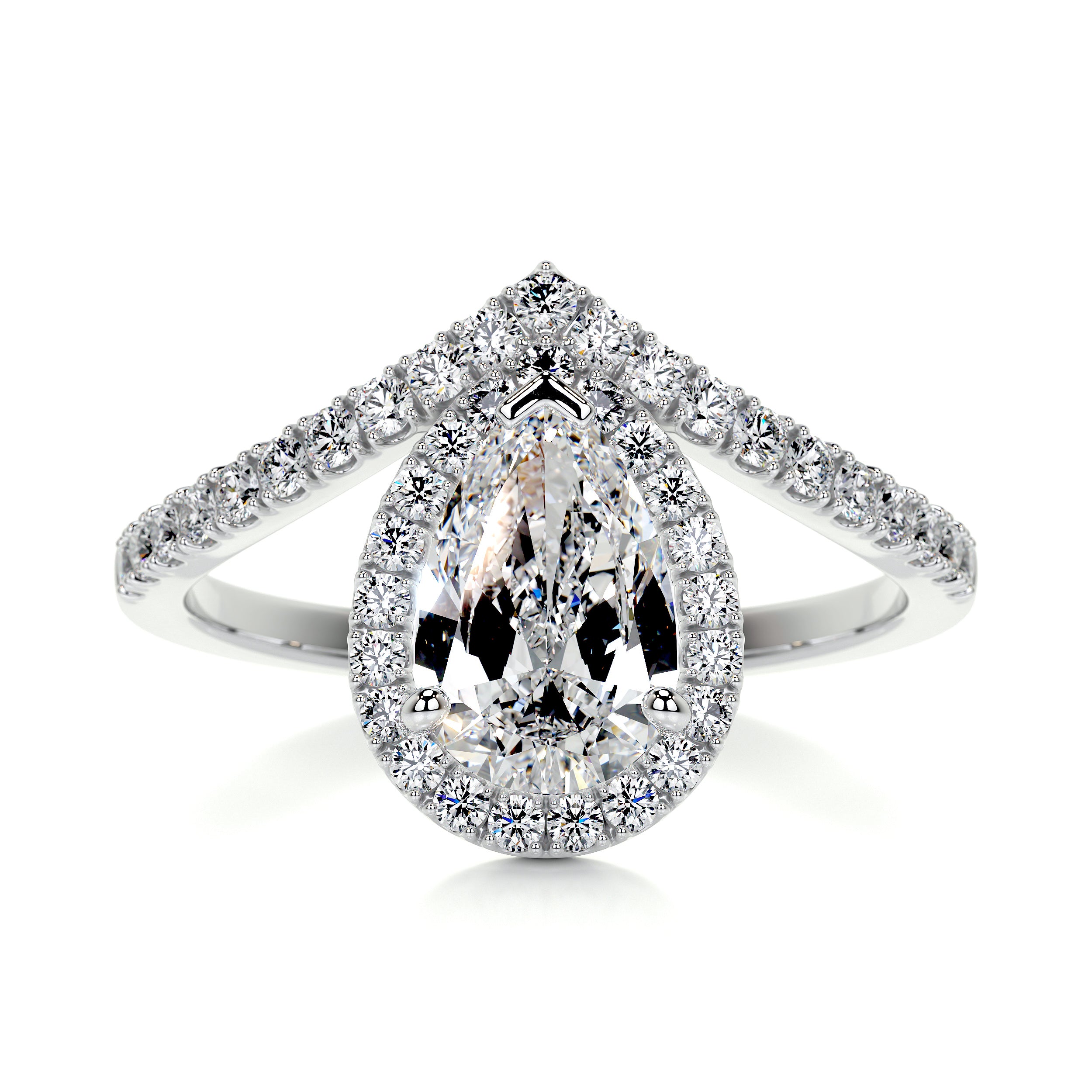 Center Diamond Ring - 14k White Gold - 1.00 carat - Shop