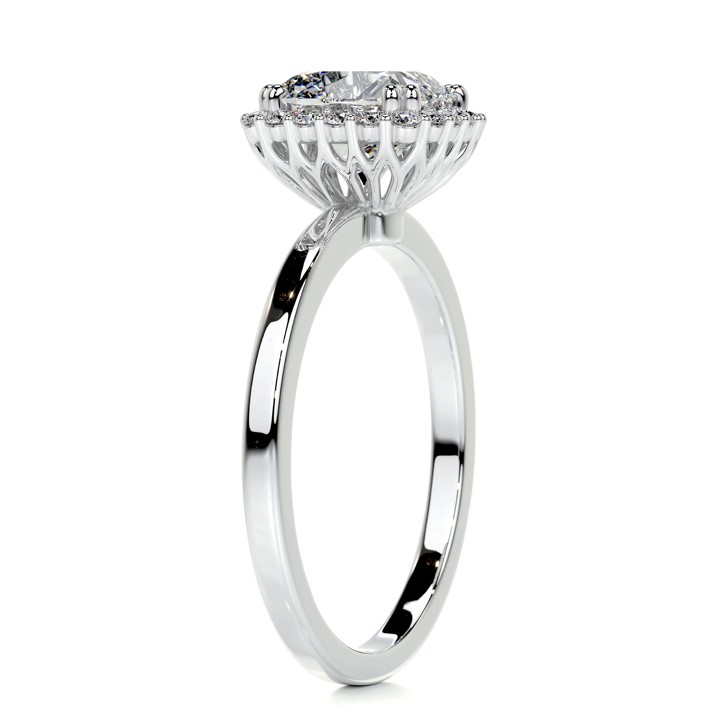 Emery Diamond Engagement Ring   (1.75 Carat) - 18K White Gold