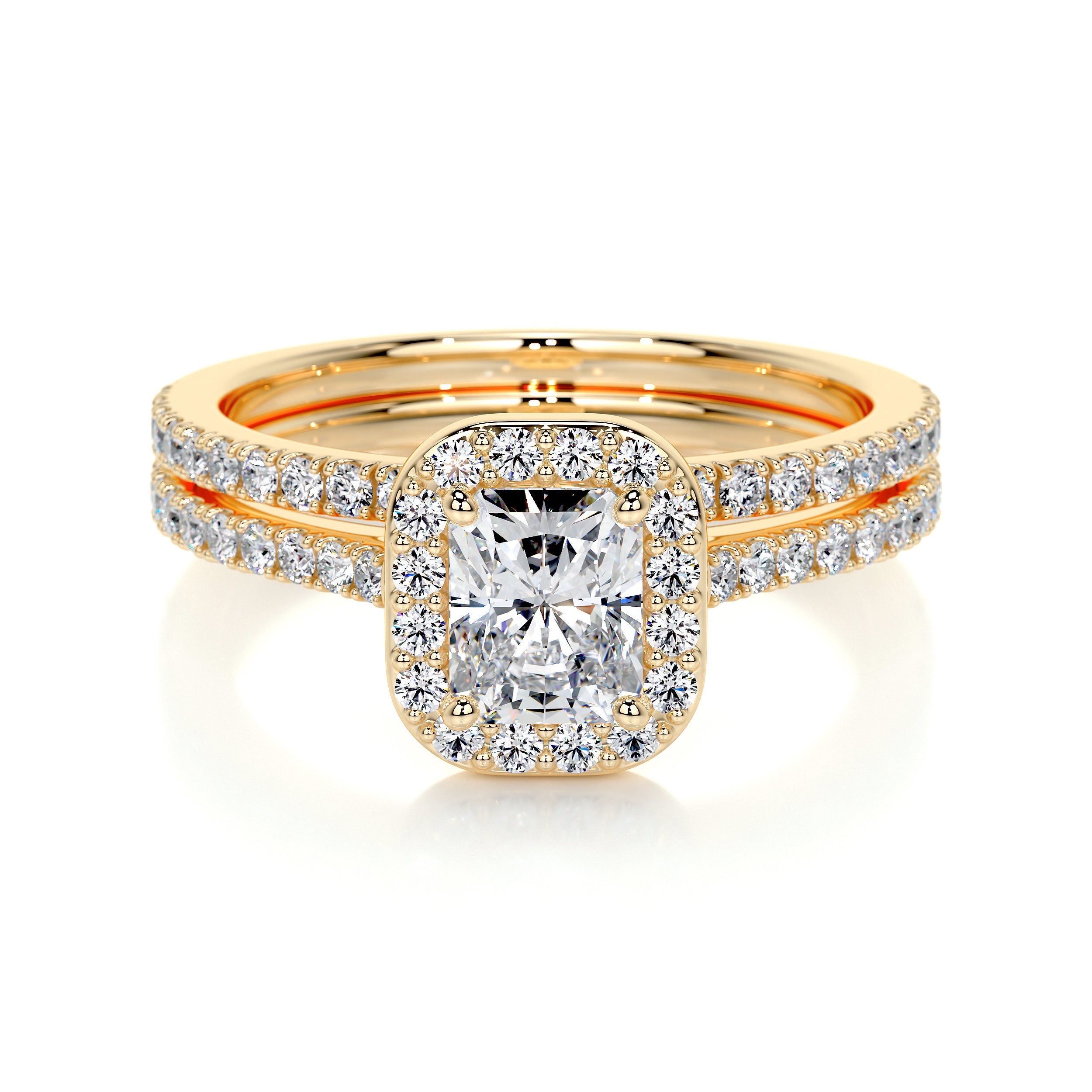 Cora Lab Grown Diamond Bridal Set   (1.5 Carat) -18K Yellow Gold