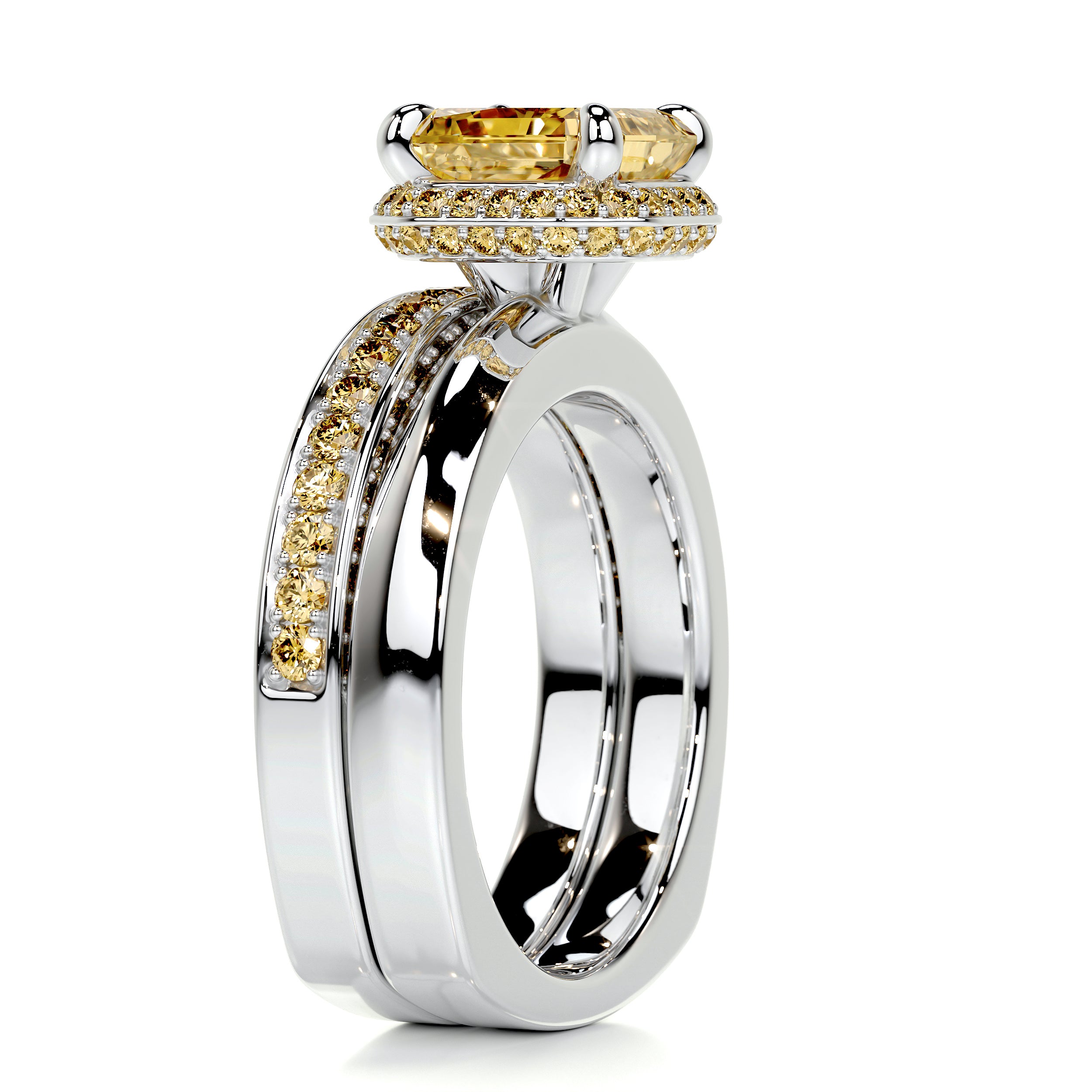 Zuri Diamond Bridal Set   (3 Carat) - 14K White Gold