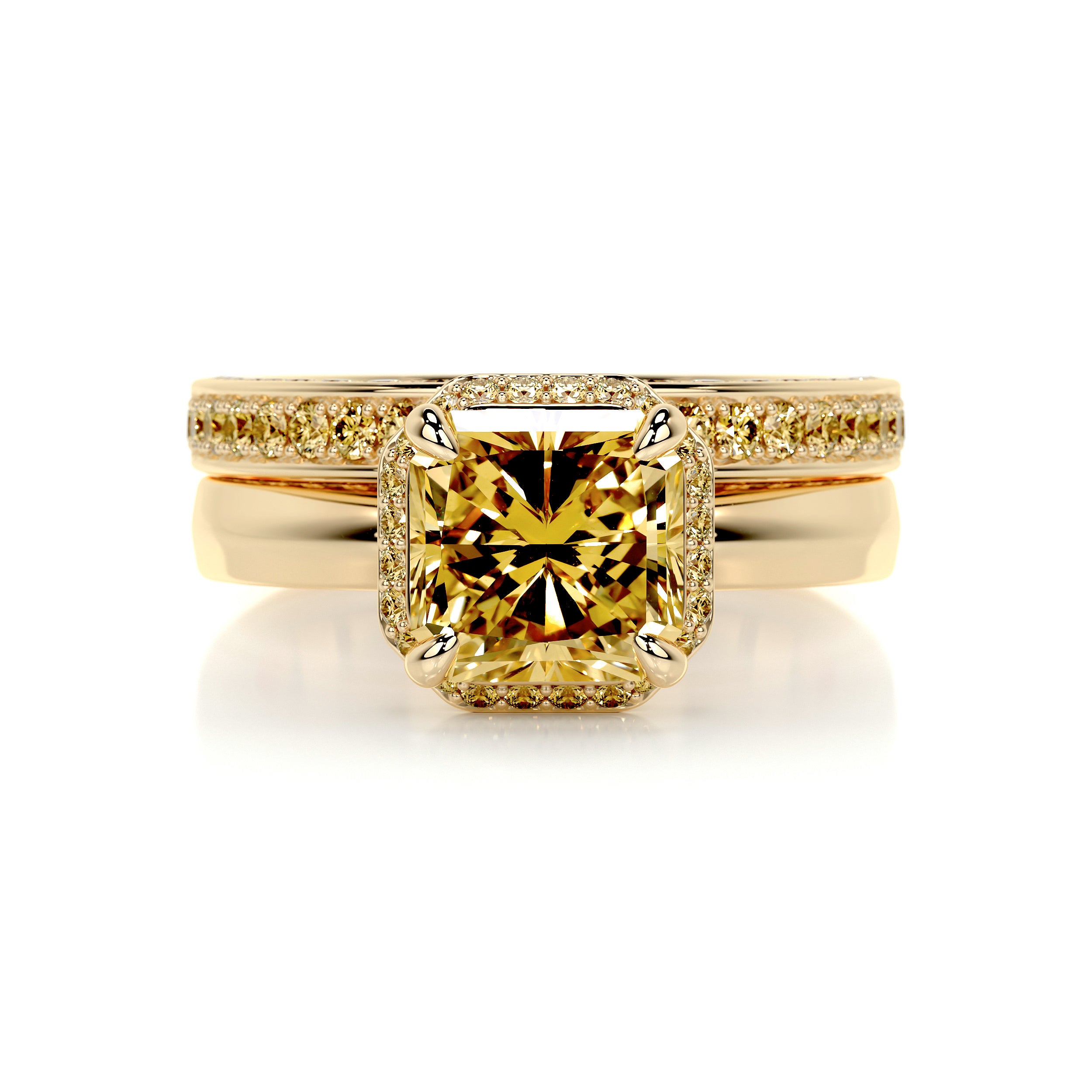 Zuri Diamond Bridal Set - 18K Yellow Gold