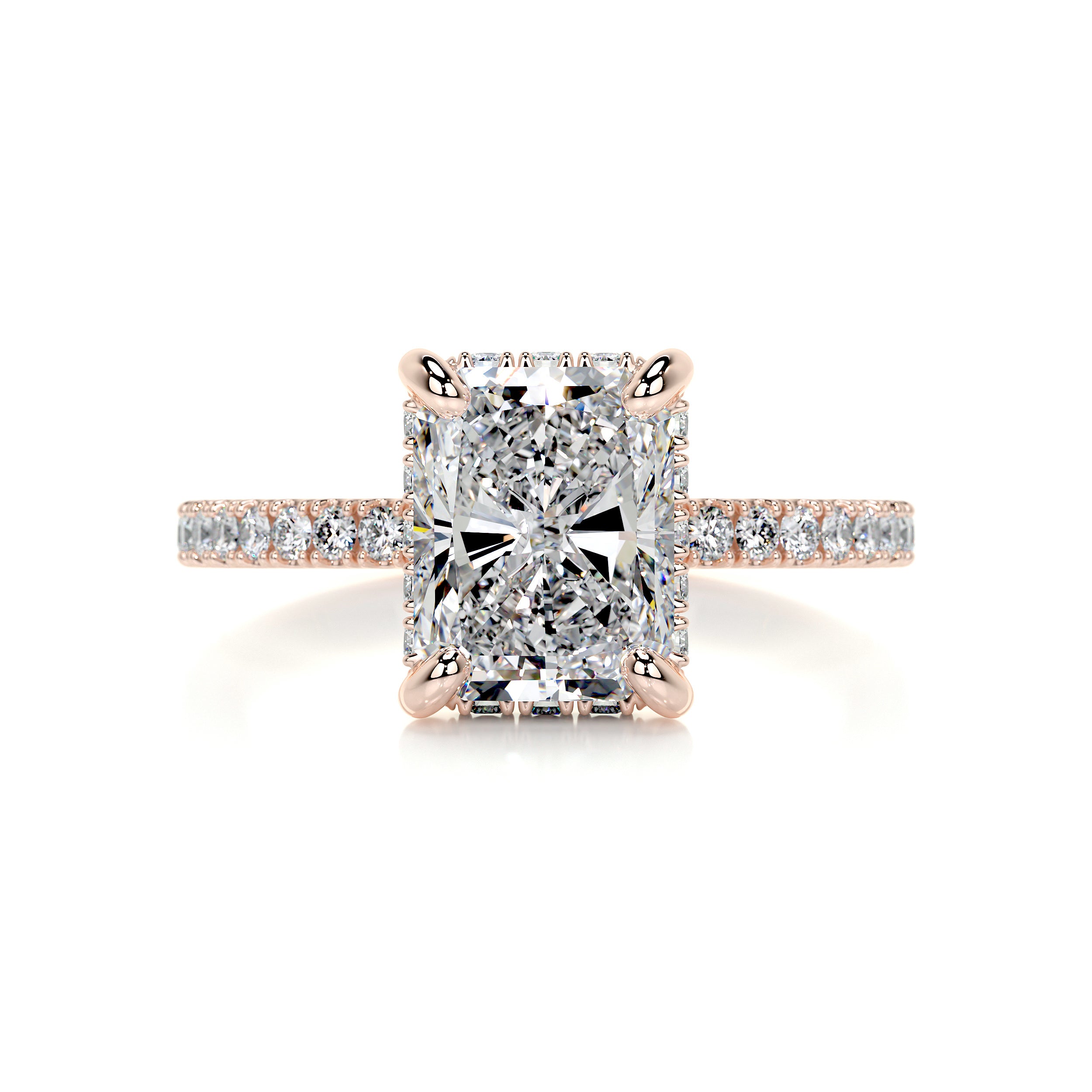 Luna Diamond Engagement Ring   (2 Carat) -14K Rose Gold
