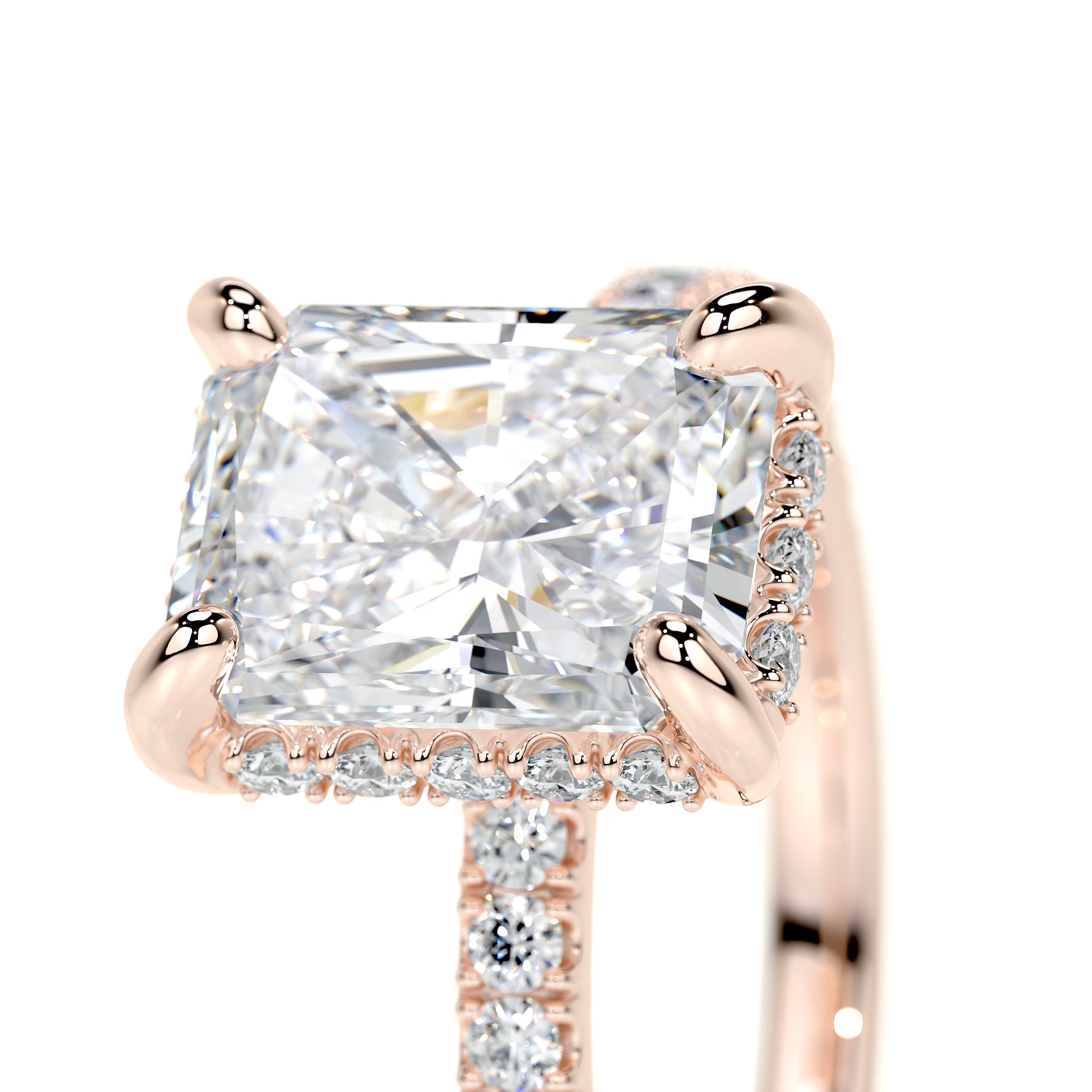 Luna Lab Grown Diamond Ring   (2 Carat) -14K Rose Gold