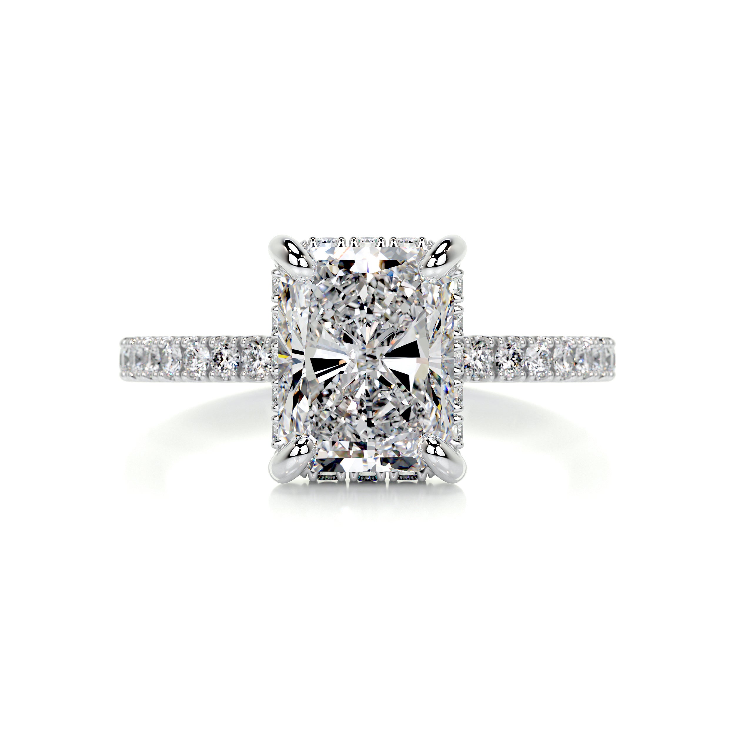 Luna Diamond Engagement Ring   (2 Carat) -14K White Gold