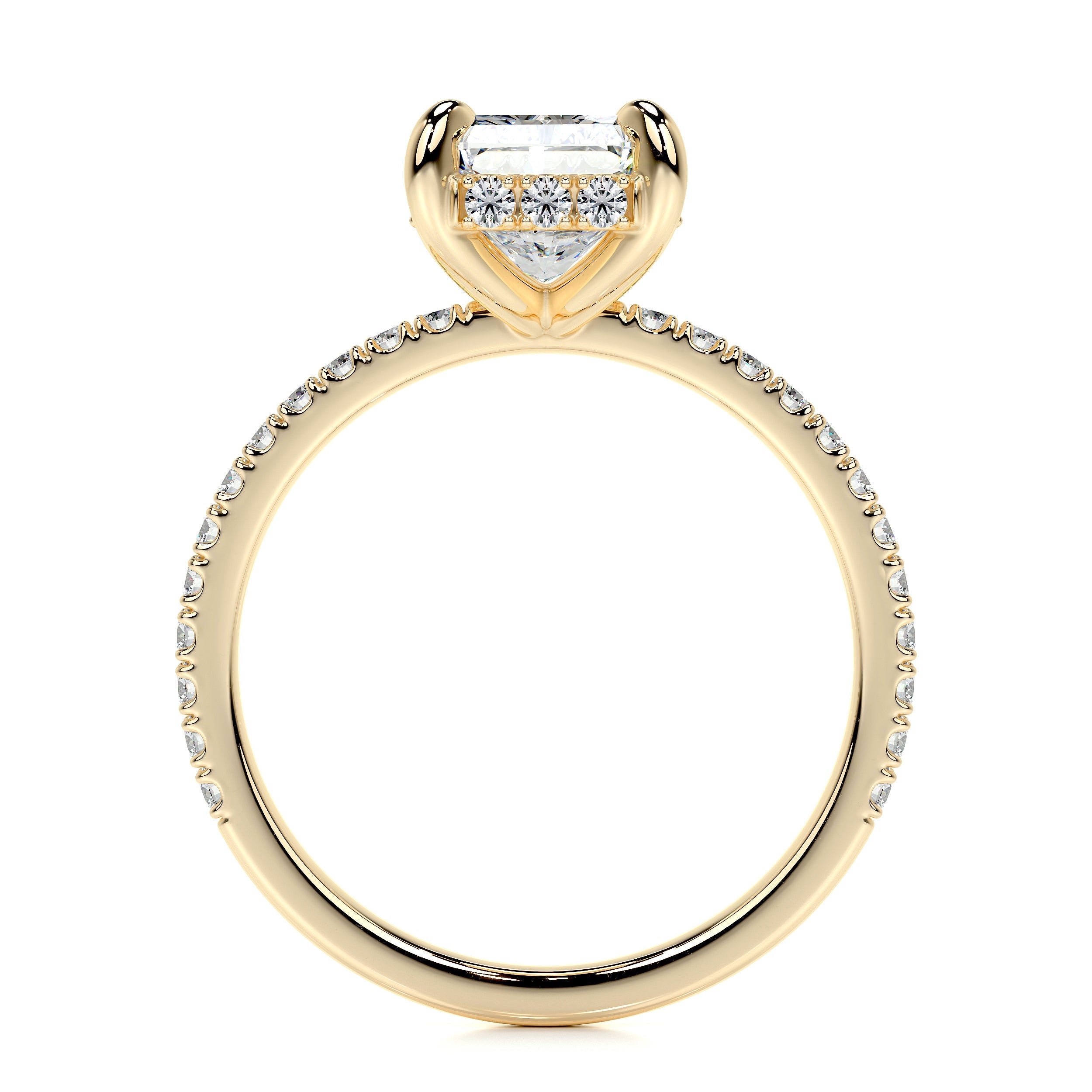 Luna Lab Grown Diamond Ring   (2 Carat) -18K Yellow Gold