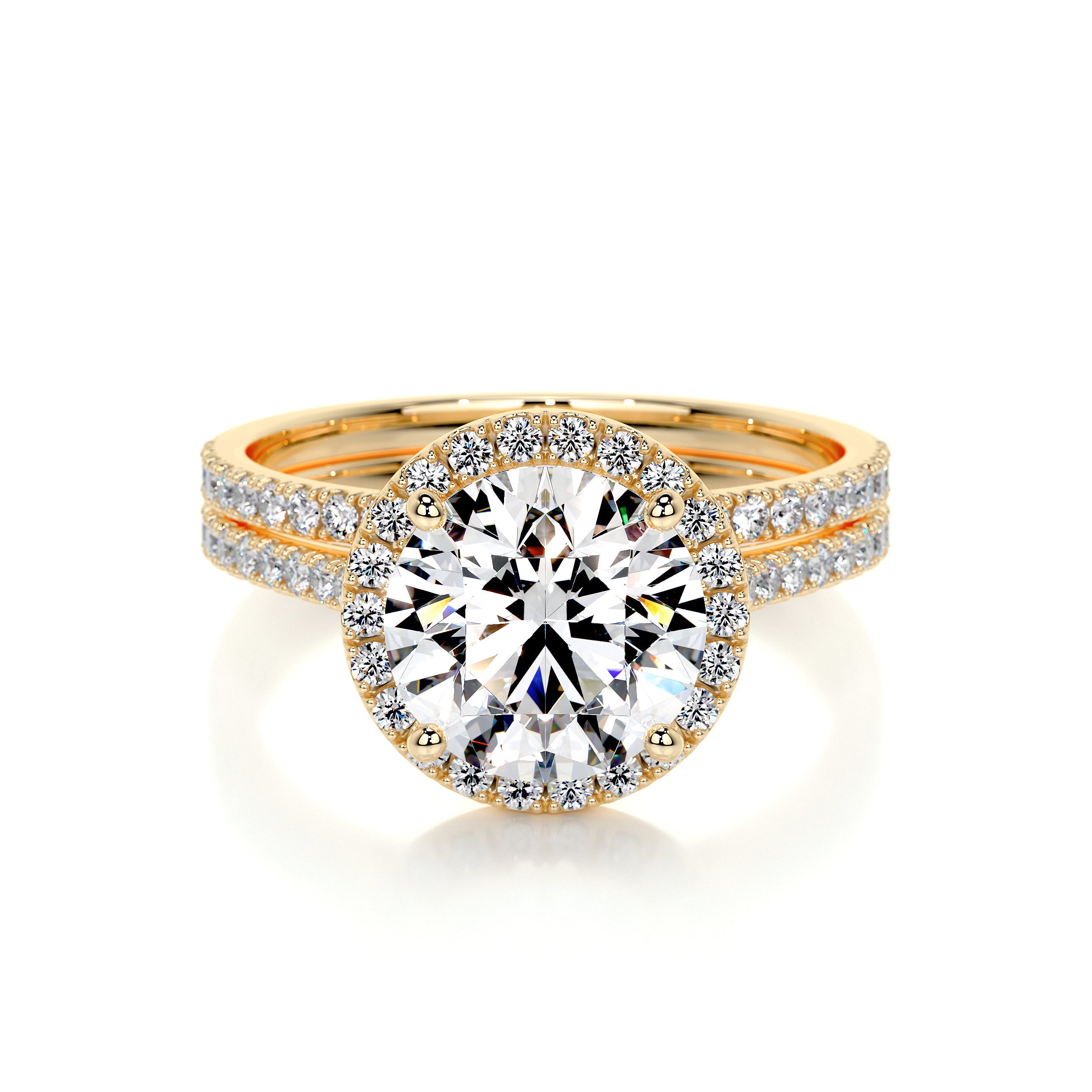 Layla Lab Grown Diamond Bridal Set   (2.8 Carat) - 18K Yellow Gold