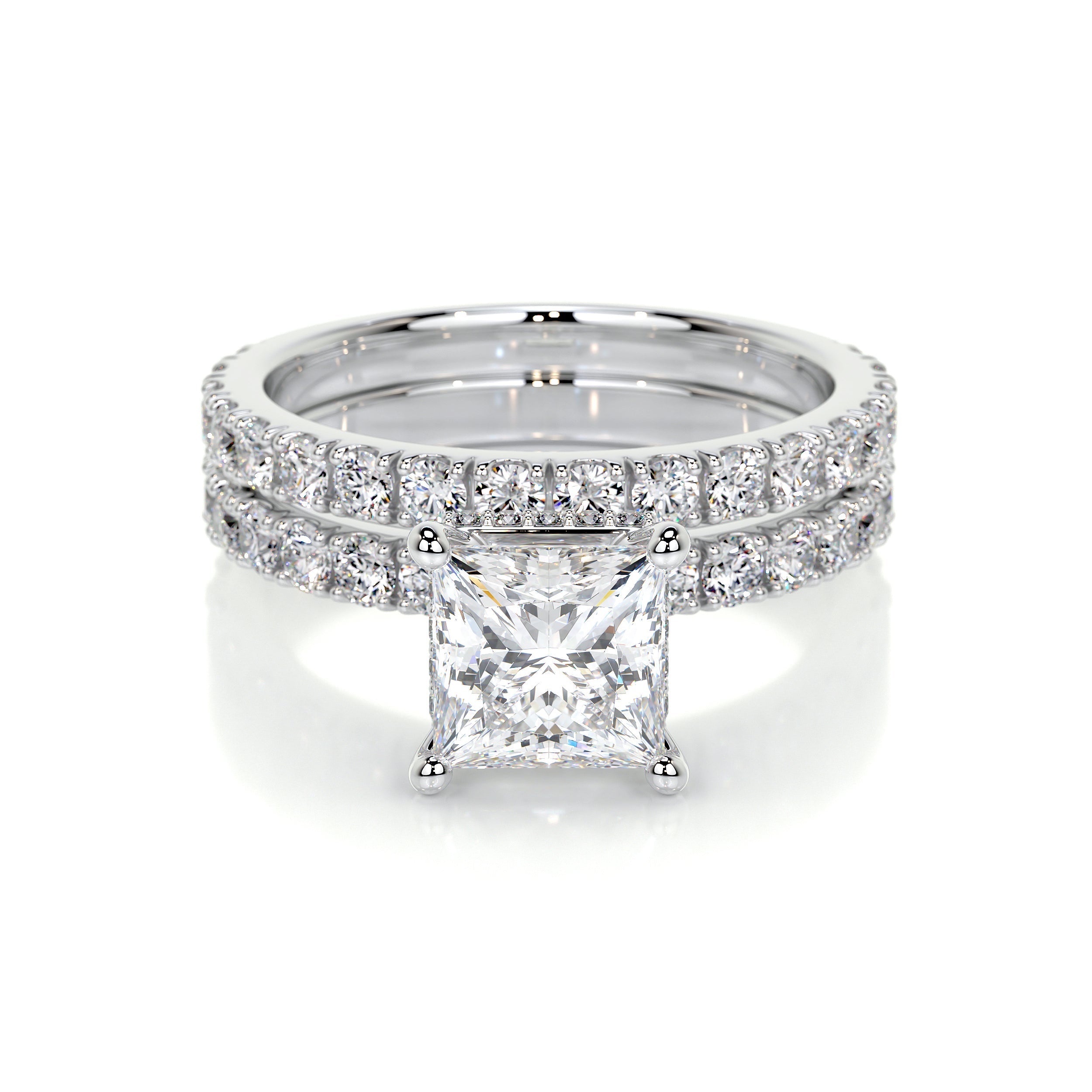 Valentina Lab Grown Diamond Bridal Set -14K White Gold, Hidden