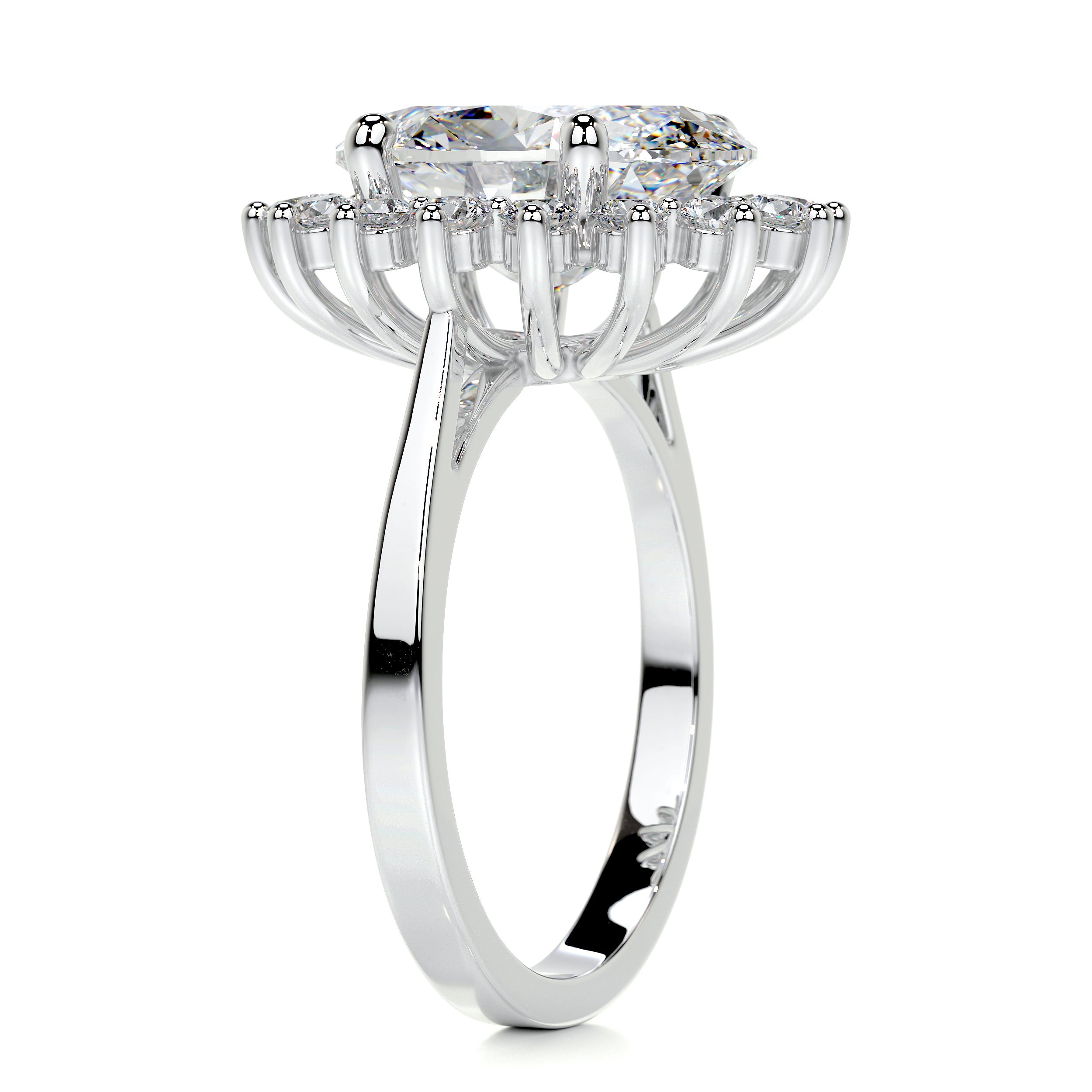 Lyn Diamond Engagement Ring   (4.5 Carat) - 14K White Gold