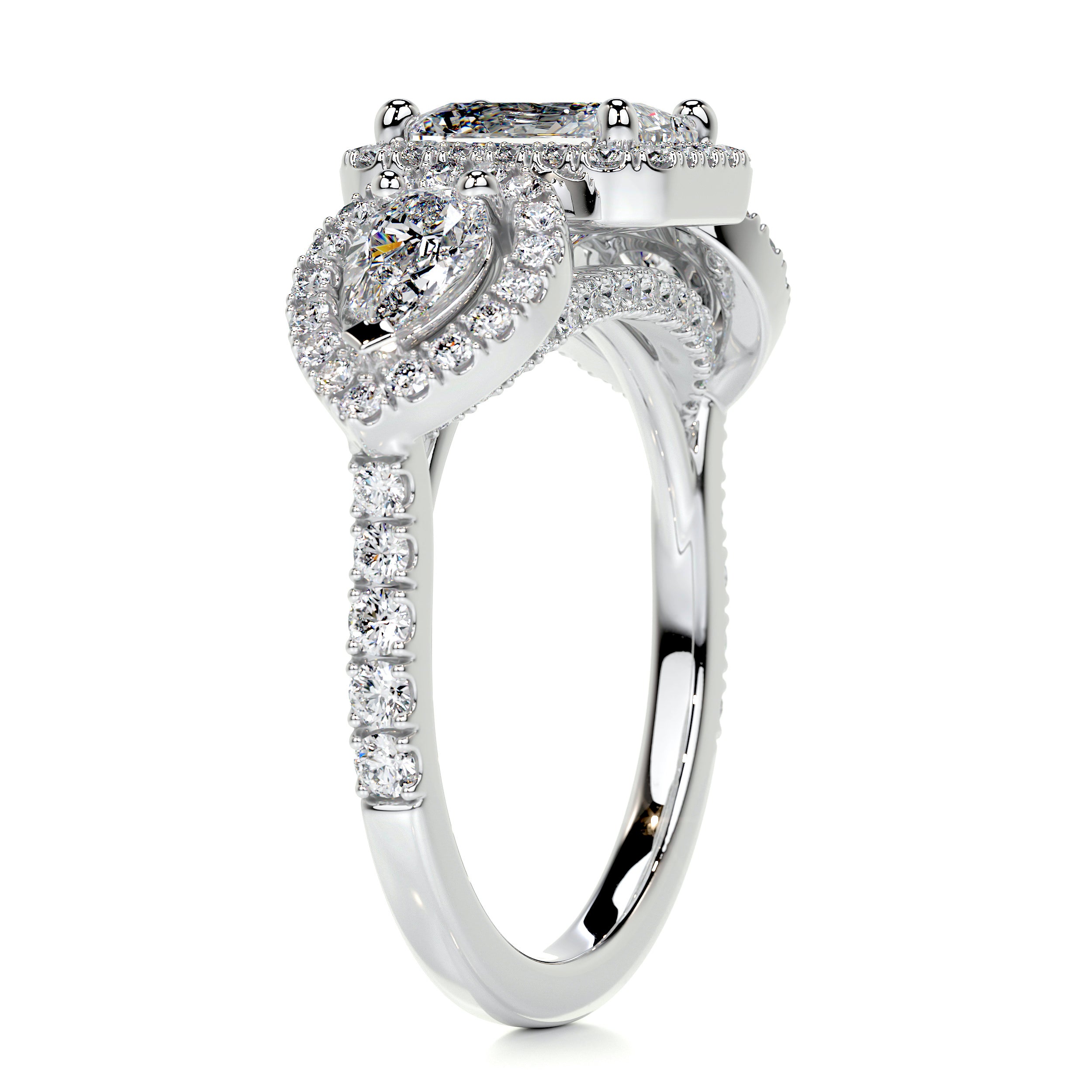 Violet Diamond Engagement Ring   (2.15 Carat) - 18K White Gold