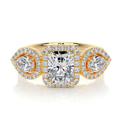 Violet Lab Grown Diamond Ring - 18K Yellow Gold