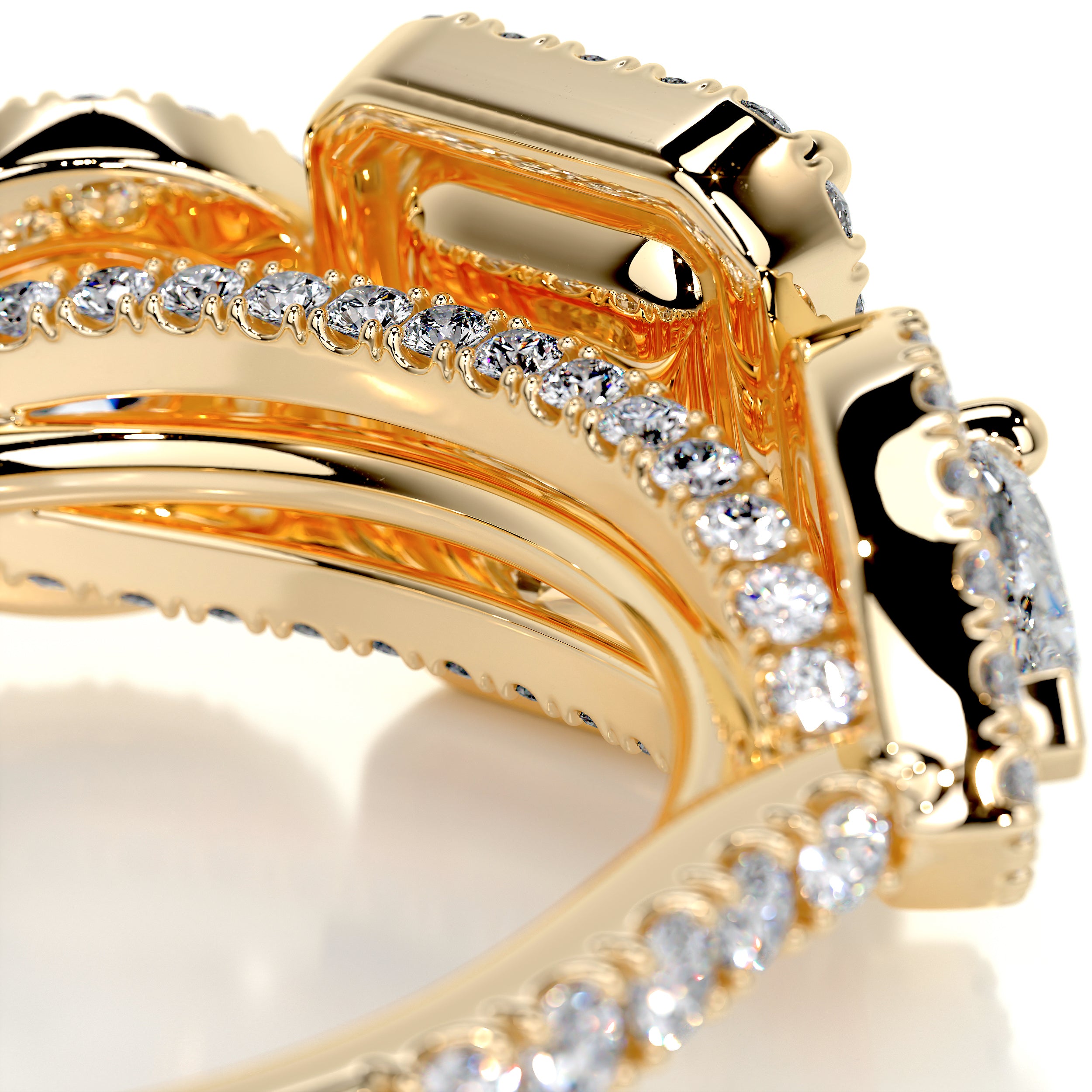 Violet Diamond Engagement Ring   (2.15 Carat) - 18K Yellow Gold