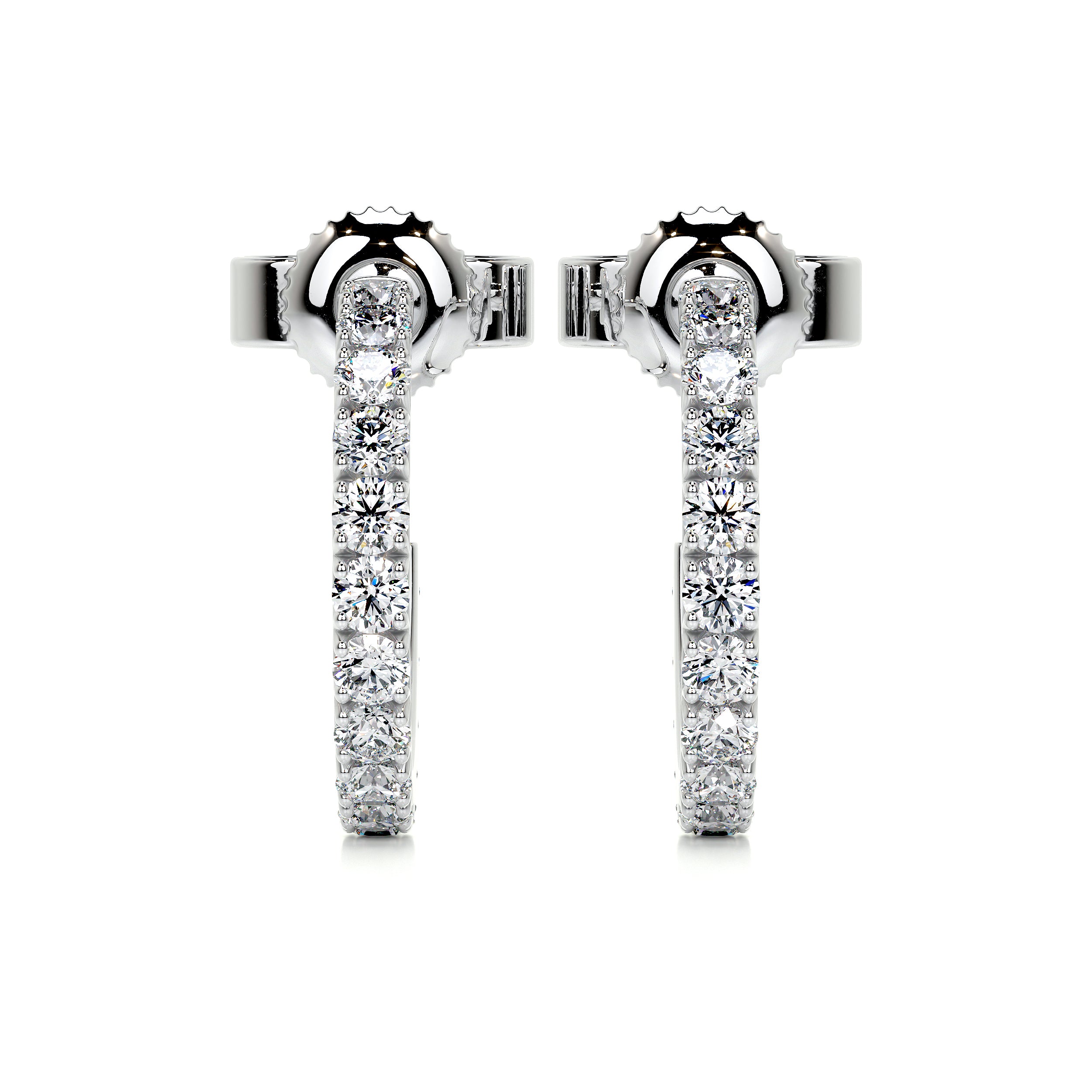 Nicole Diamond Earrings, Hoop, 3 Carat, 14K White Gold – Best Brilliance
