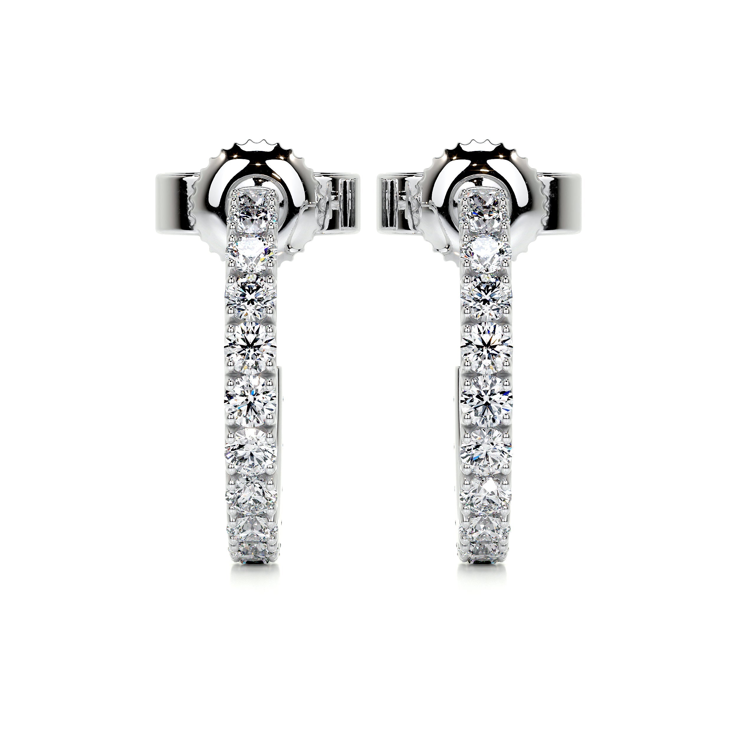 3.00 Carat U-Prong Diamond Hoop Earrings – Happy Jewelers